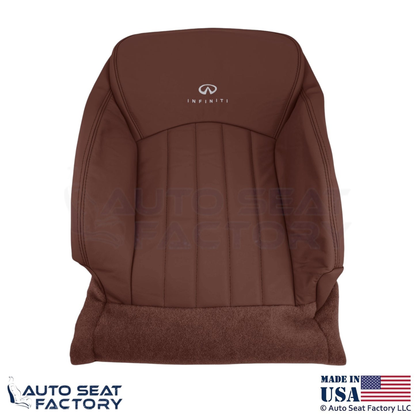 2008-2012 Fits Infiniti EX35 Genuine Leather Front Top Seat Covers Chestnut - OEM-Style Replacement Seat Cover