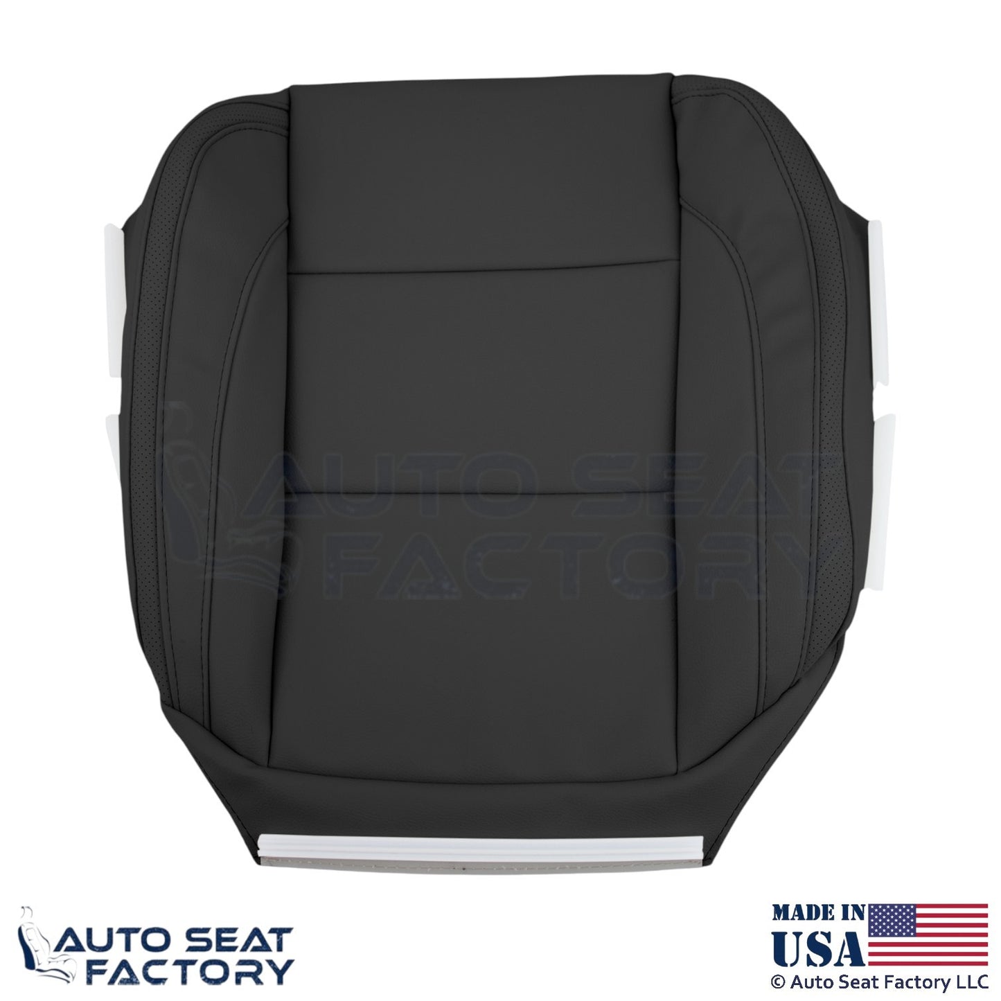 2008-2013 Fits Volvo C70 Leather Perf. Front Passenger Bottom Cover Offblack - OEM-Style Replacement Seat Cover