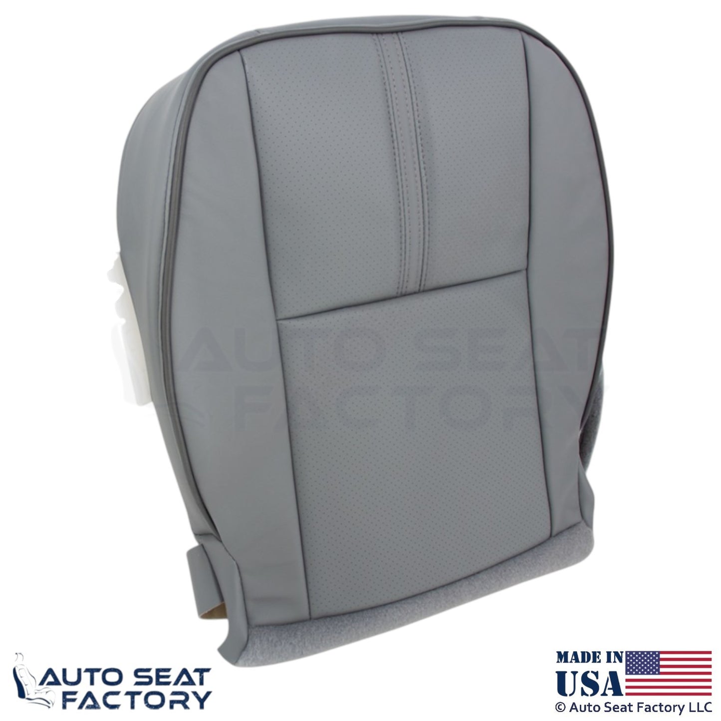 2010-2012 Fits Lincoln MKZ Genuine Leather Perf Passenger Bottom Covers Gray - OEM-Style Replacement Seat Cover
