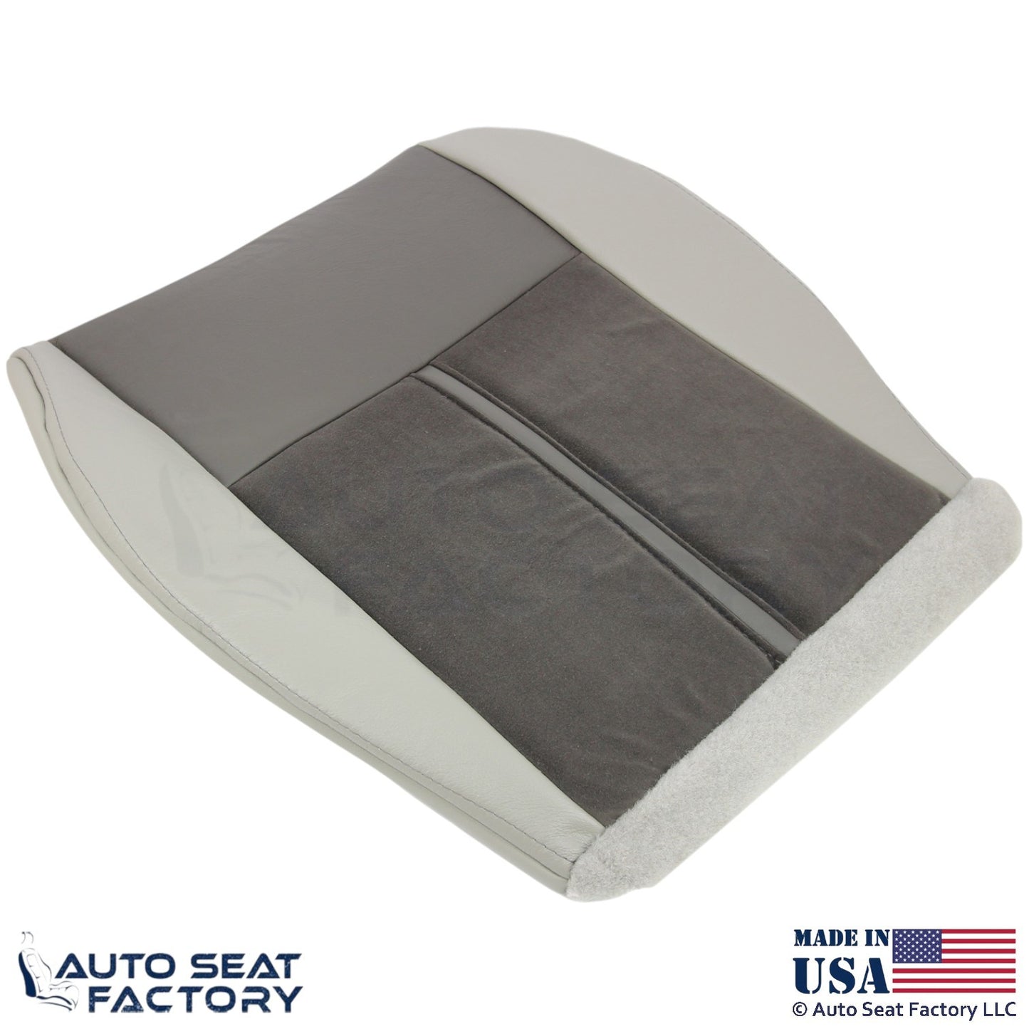 06-07 For Jeep Grand Cherokee Leather Suede Insert Passenger Bottom Cover Khaki - OEM-Style Replacement Seat Cover