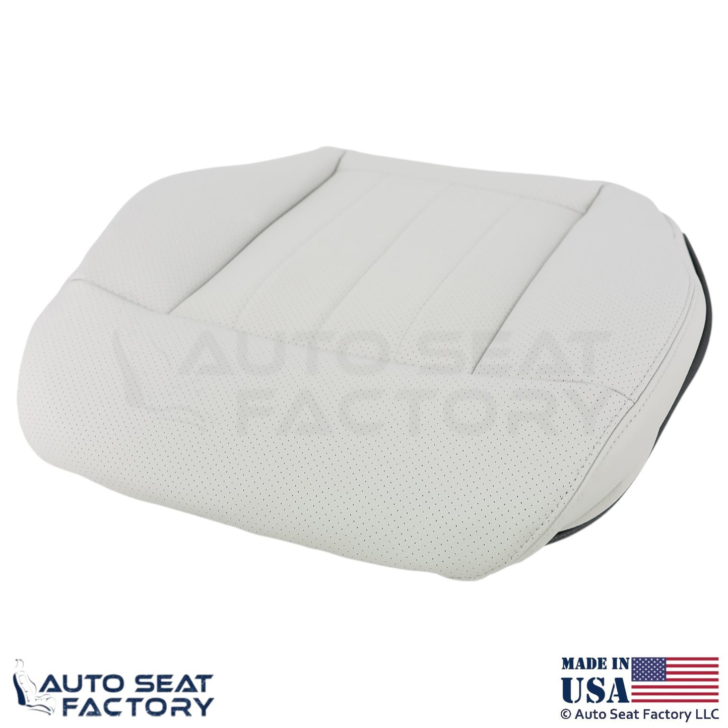 2014-2016 Fits Mercedes Benz E550 E350 Genuine Leather Perf. Bottom Covers Gray - OEM-Style Replacement Seat Cover