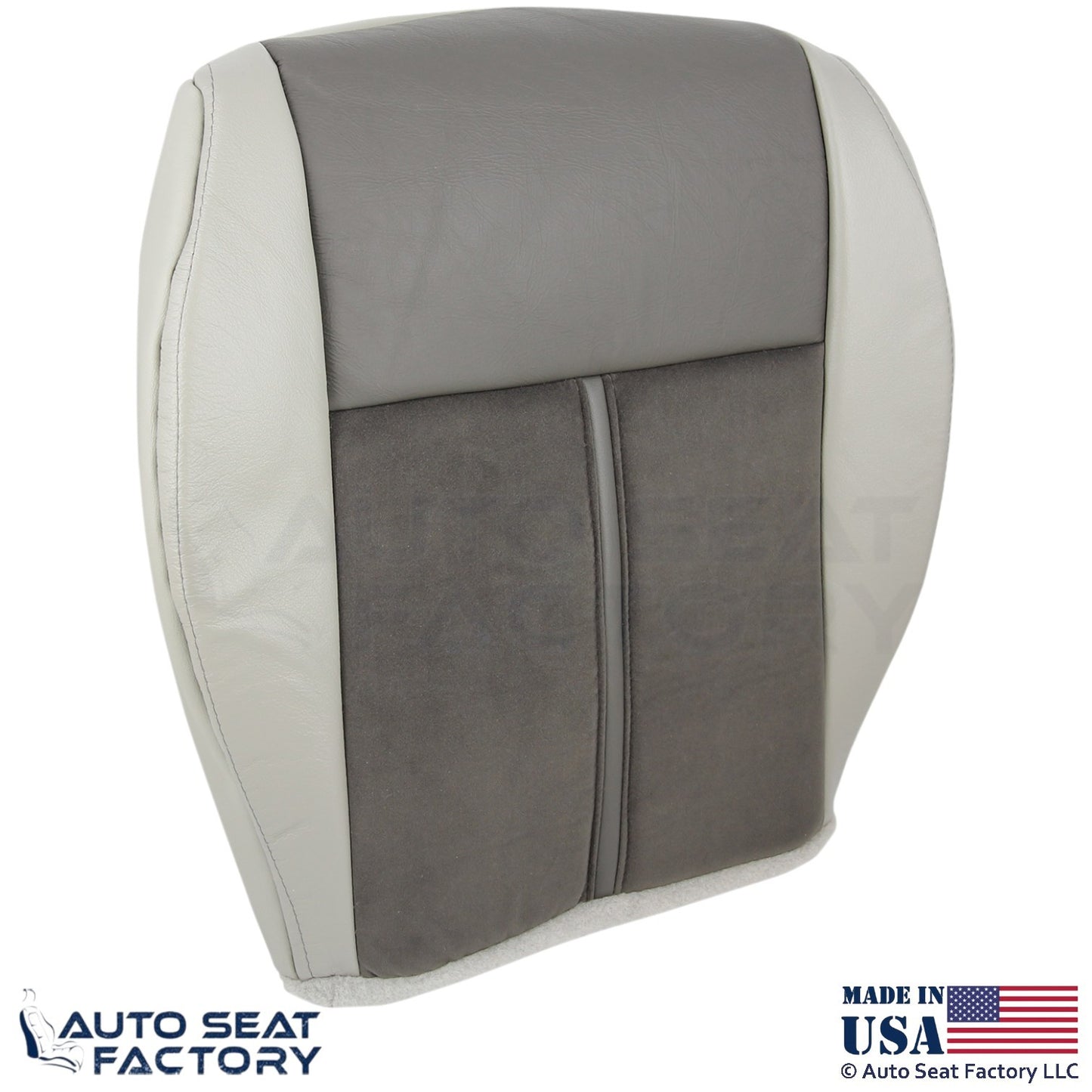 06-07 For Jeep Grand Cherokee Leather Suede Insert Passenger Bottom Cover Khaki - OEM-Style Replacement Seat Cover