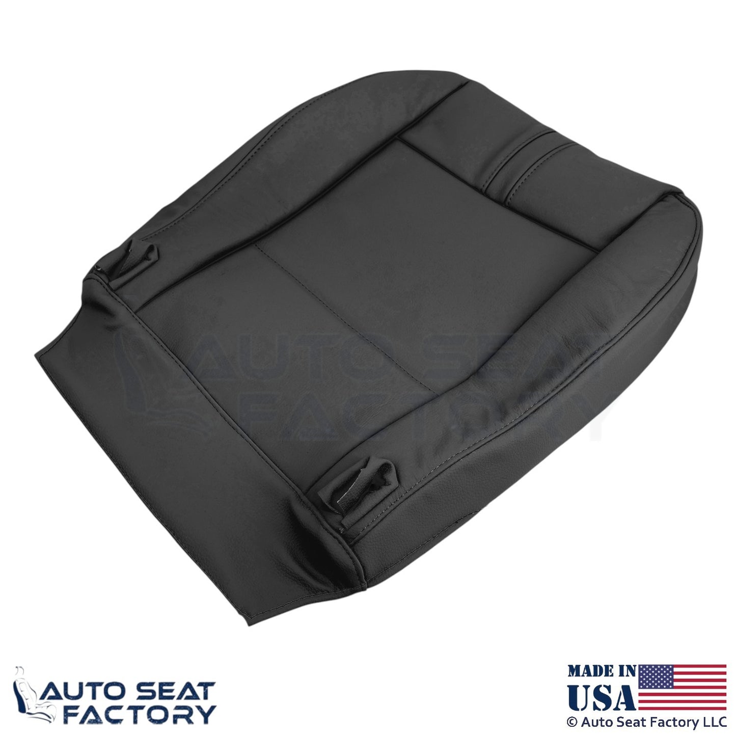 2003-2010 Fits BMW X3 Genuine Leather Front Driver Bottom Seat Cover Black - OEM-Style Replacement Seat Cover