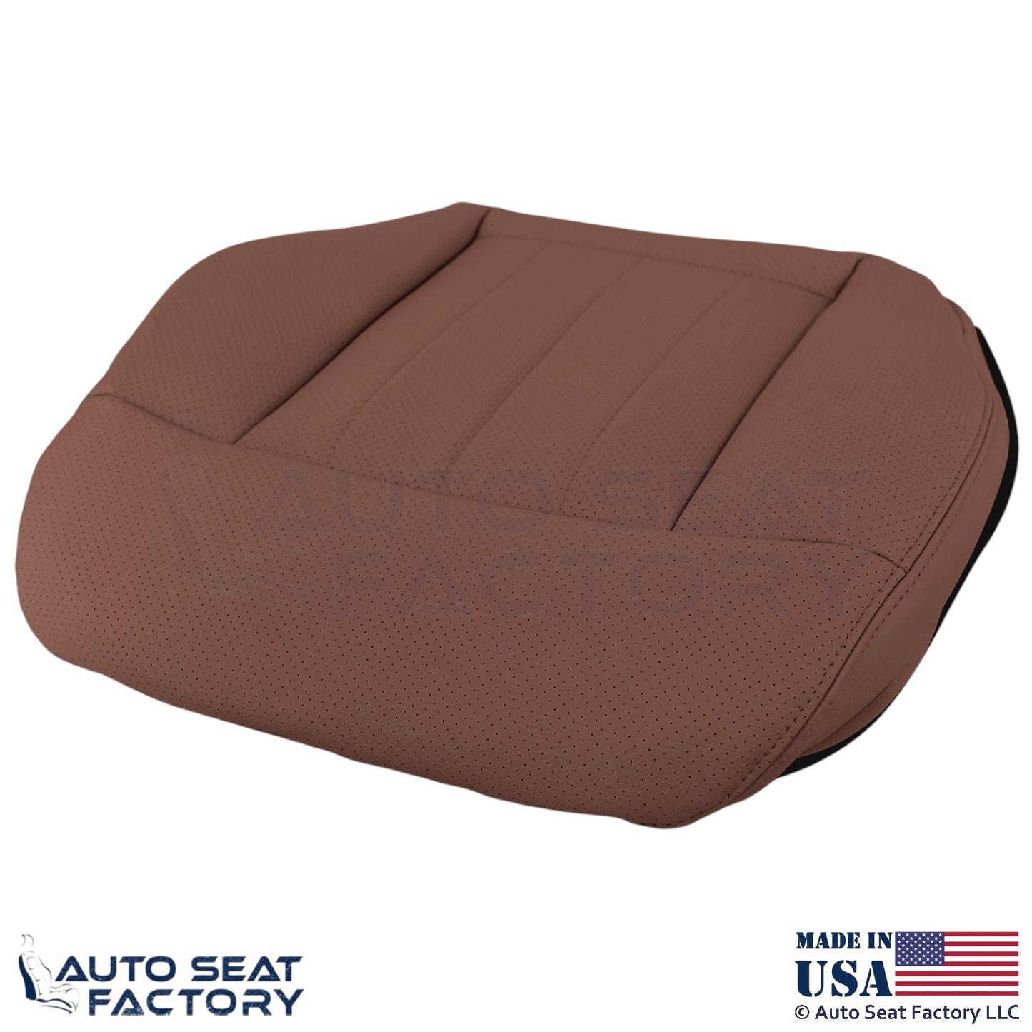 2010-16 For Mercedes Benz E550 Genuine Leather Perf Driver Bottom Cover Chestnut - OEM-Style Replacement Seat Cover