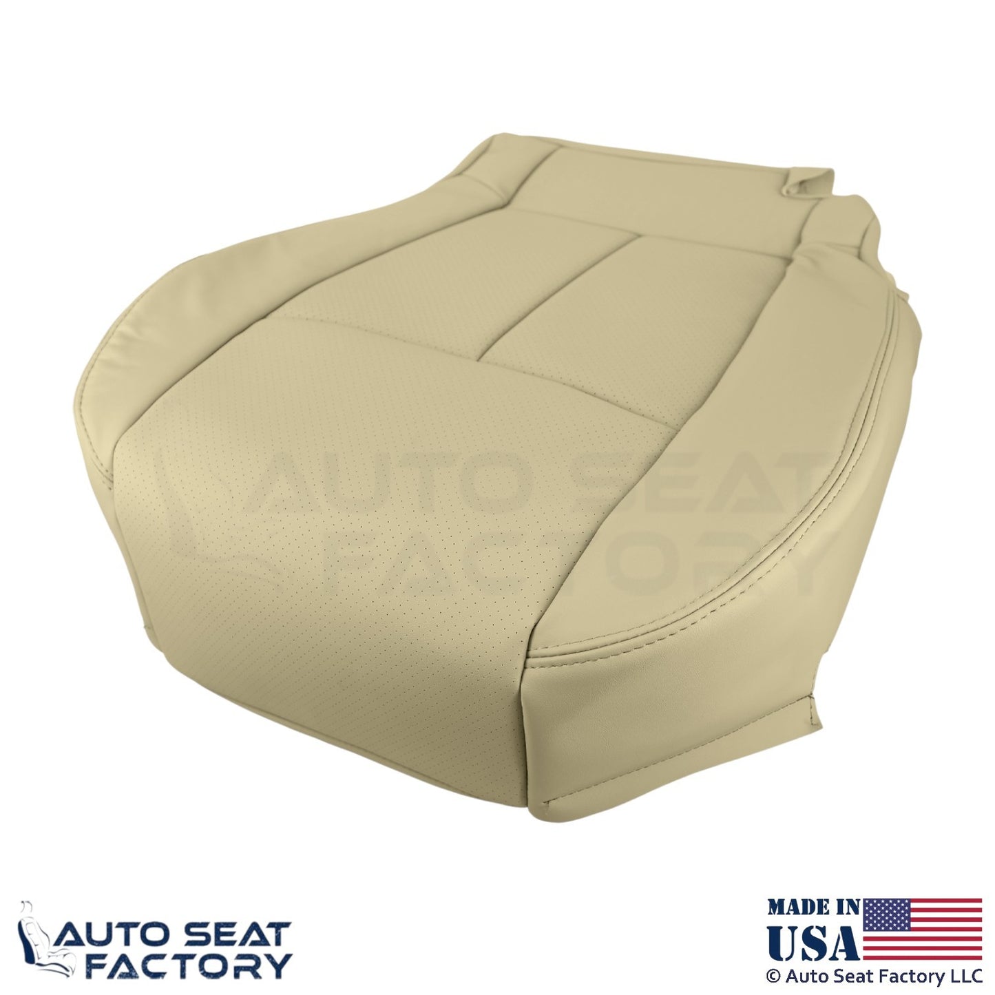 2011-2013 Fits Infiniti M37 M56 Genuine Leather Driver Bottom Seat Cover Wheat - OEM-Style Replacement Seat Cover