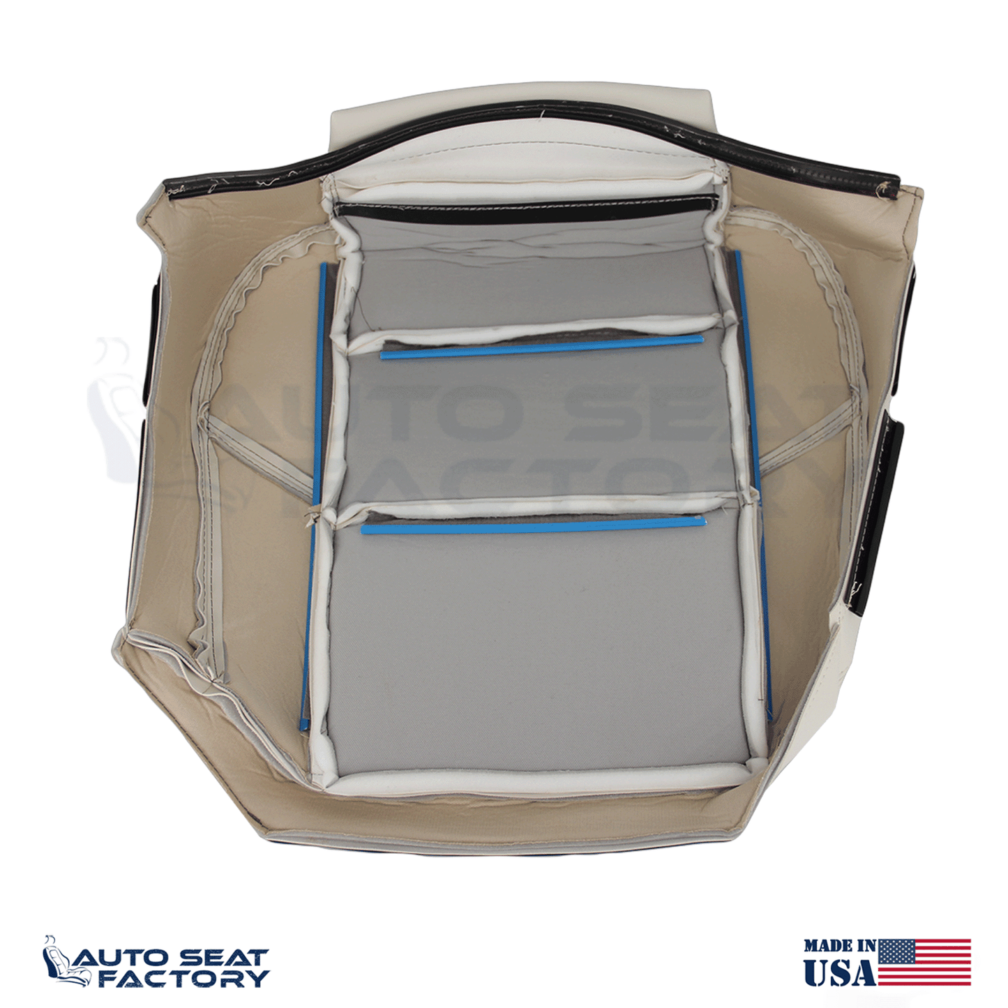 Replacement Fits 2007 - 2010 Volvo C70 Driver Side Bottom Cream Vinyl Seat Cover - OEM-Style Replacement Seat Cover