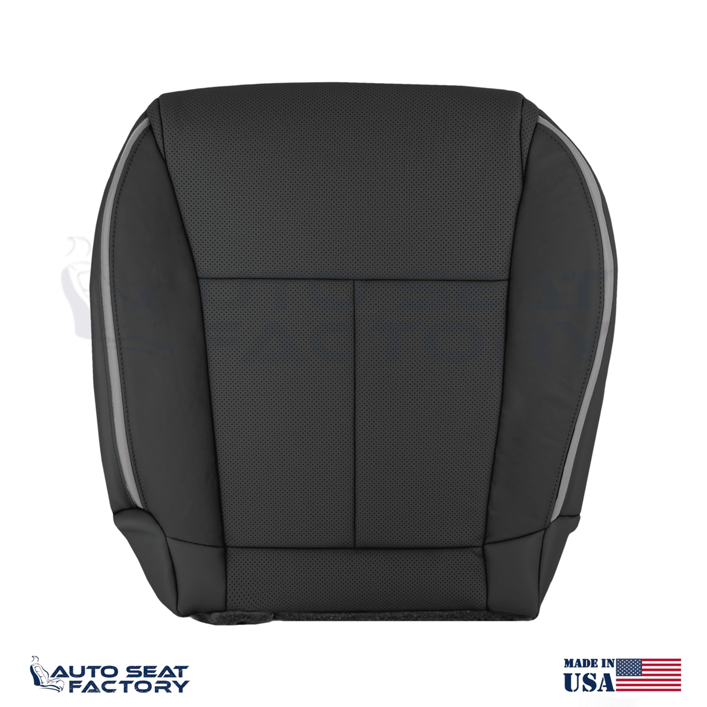 2006 - 2010 Fits Infiniti M45 M35 Driver Bottom Black Leather Seat Cover, Perf. - OEM-Style Replacement Seat Cover