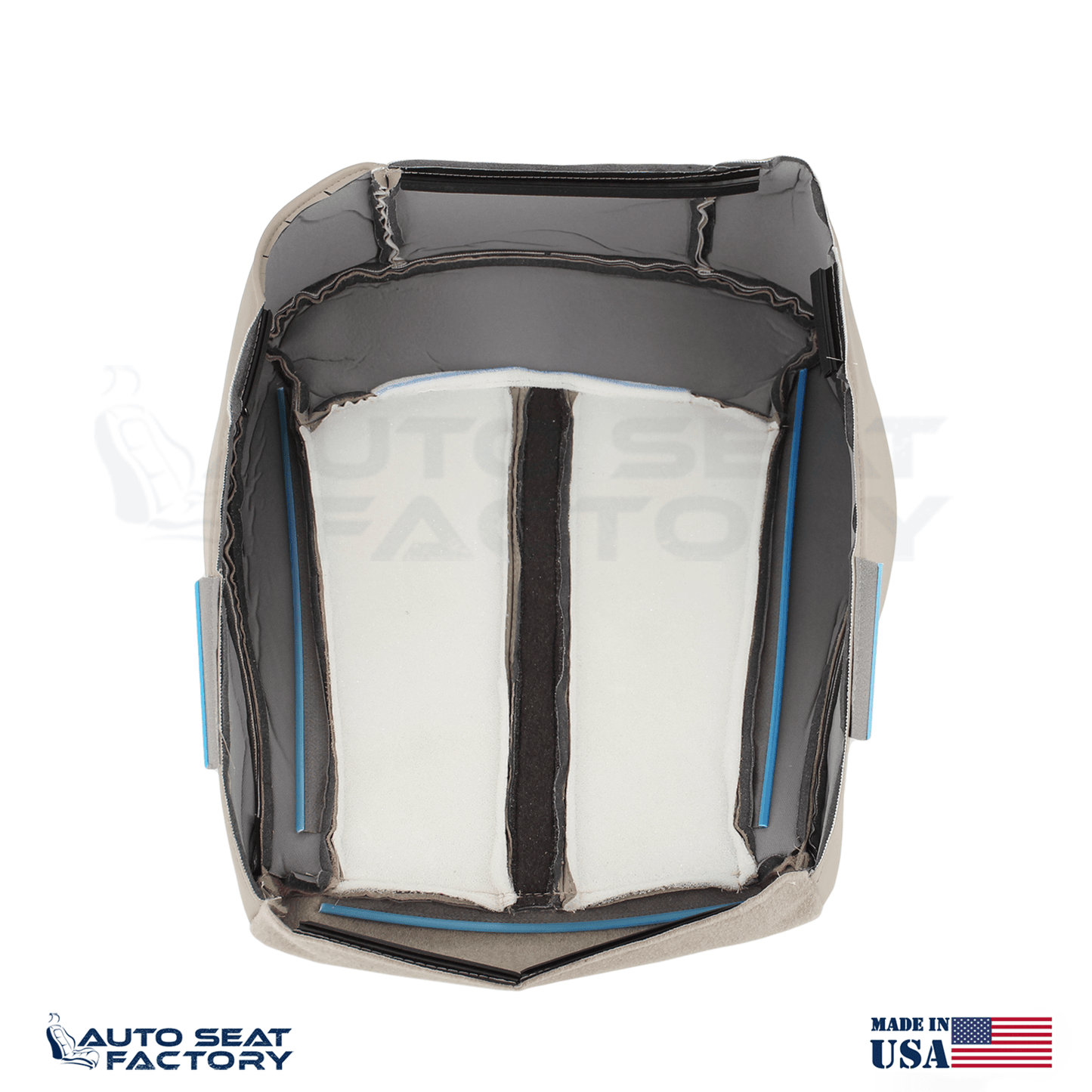 2011 - 2015 Lincoln MKX Perf PASSENGER Bottom Med Light Stone Leather Seat Cover - OEM-Style Replacement Seat Cover