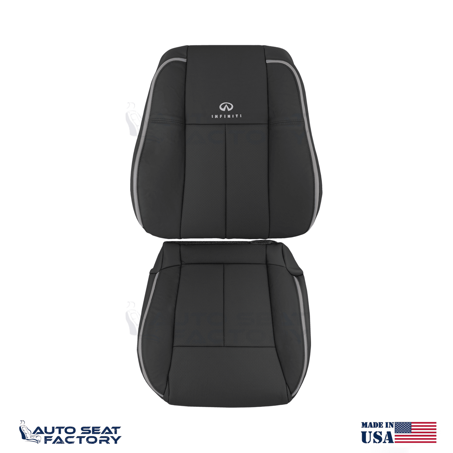 2006 -2010 Fits Infiniti M45 M35 Driver Top & Bottom Black VL Seat Covers, Perf. - OEM-Style Replacement Seat Cover