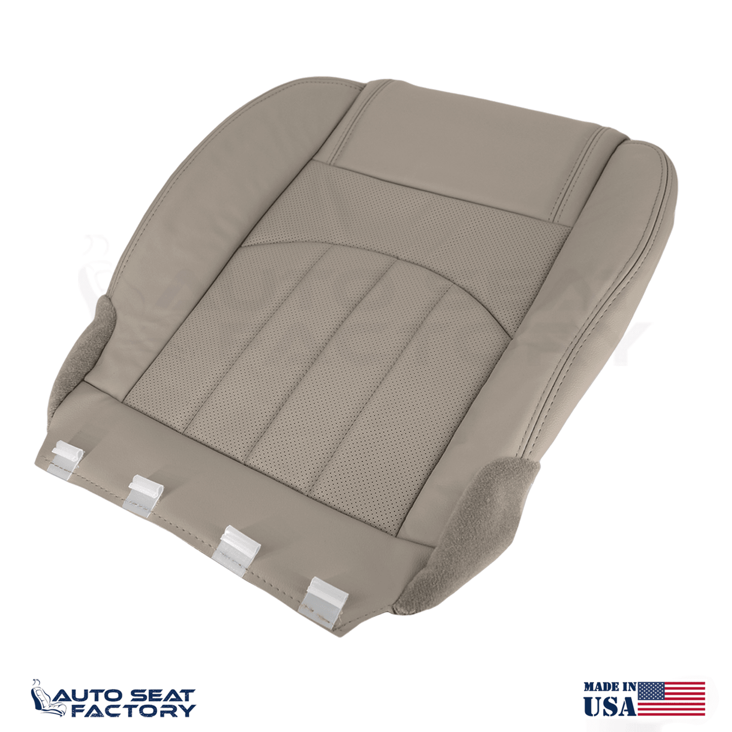 Fits 2013 - 2017 GMC Acadia Perforated PASSENGER Bottom Dune Vinyl Seat Cover - OEM-Style Replacement Seat Cover