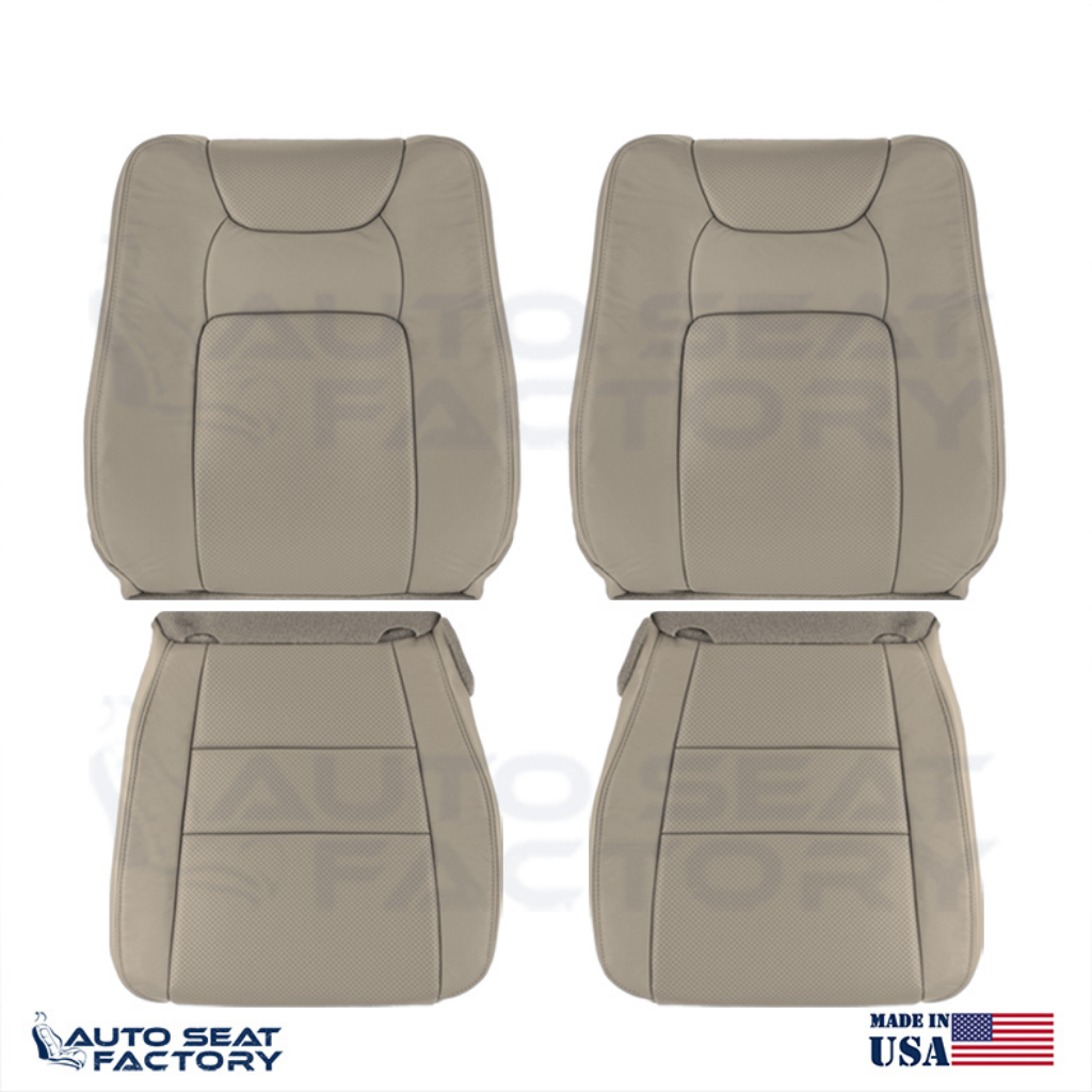 Fits 2007 - 2014 Honda Ridgeline Front Bottom Perforated Tan Vinyl Seat Covers - OEM-Style Replacement Seat Cover