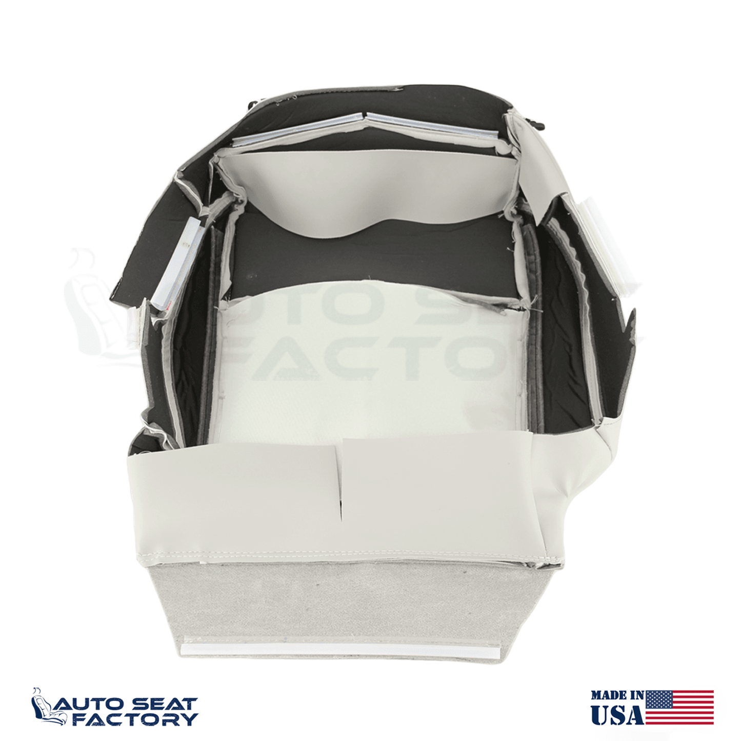 2014 - 2020 Fits Infiniti Q50 LEFT & RIGHT Bottom Gray Leather SOLID Seat Covers - OEM-Style Replacement Seat Cover