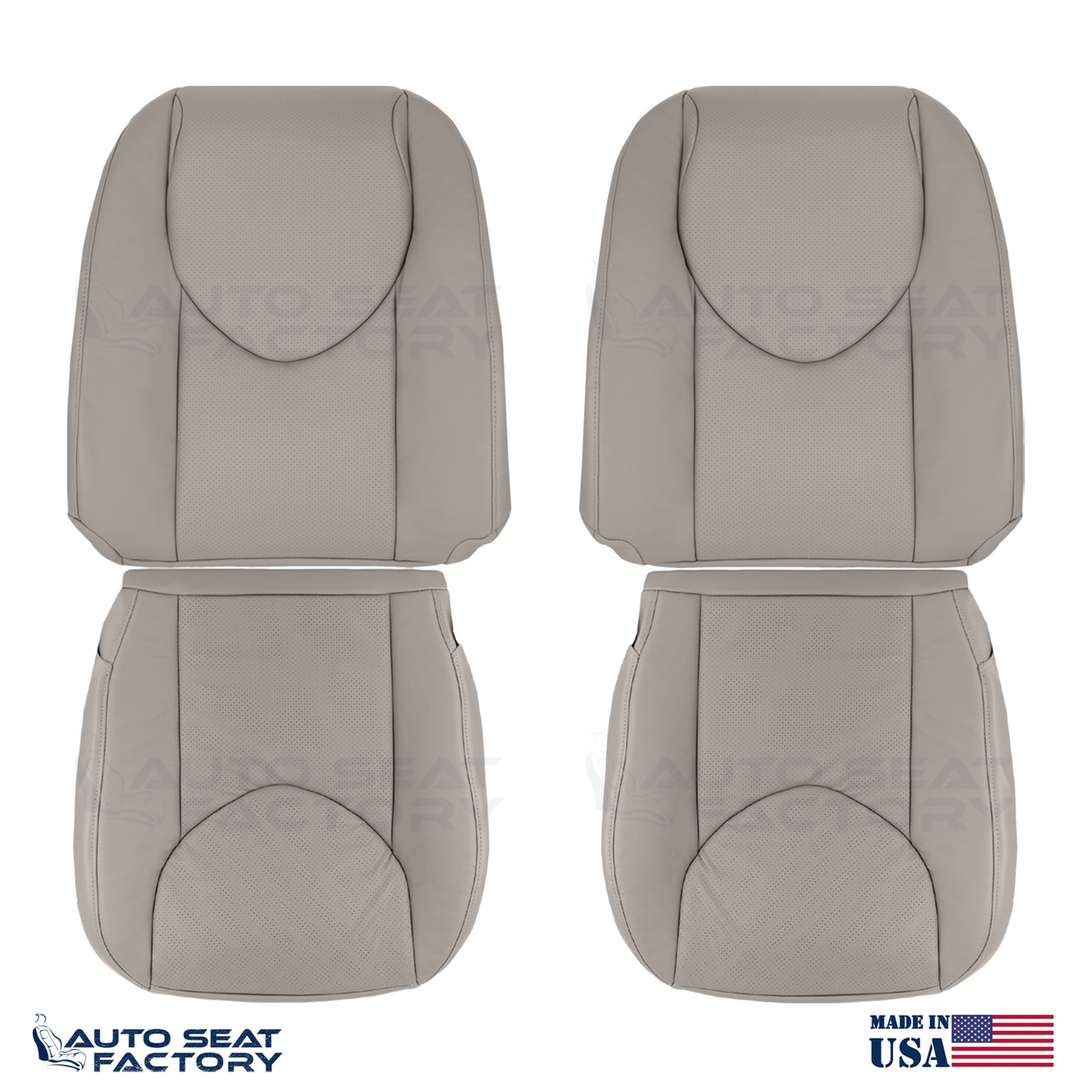 2006 - 2008 Fits Toyota RAV4 Front Left Right Taupe Leather Seat Covers, Perf. - OEM-Style Replacement Seat Cover