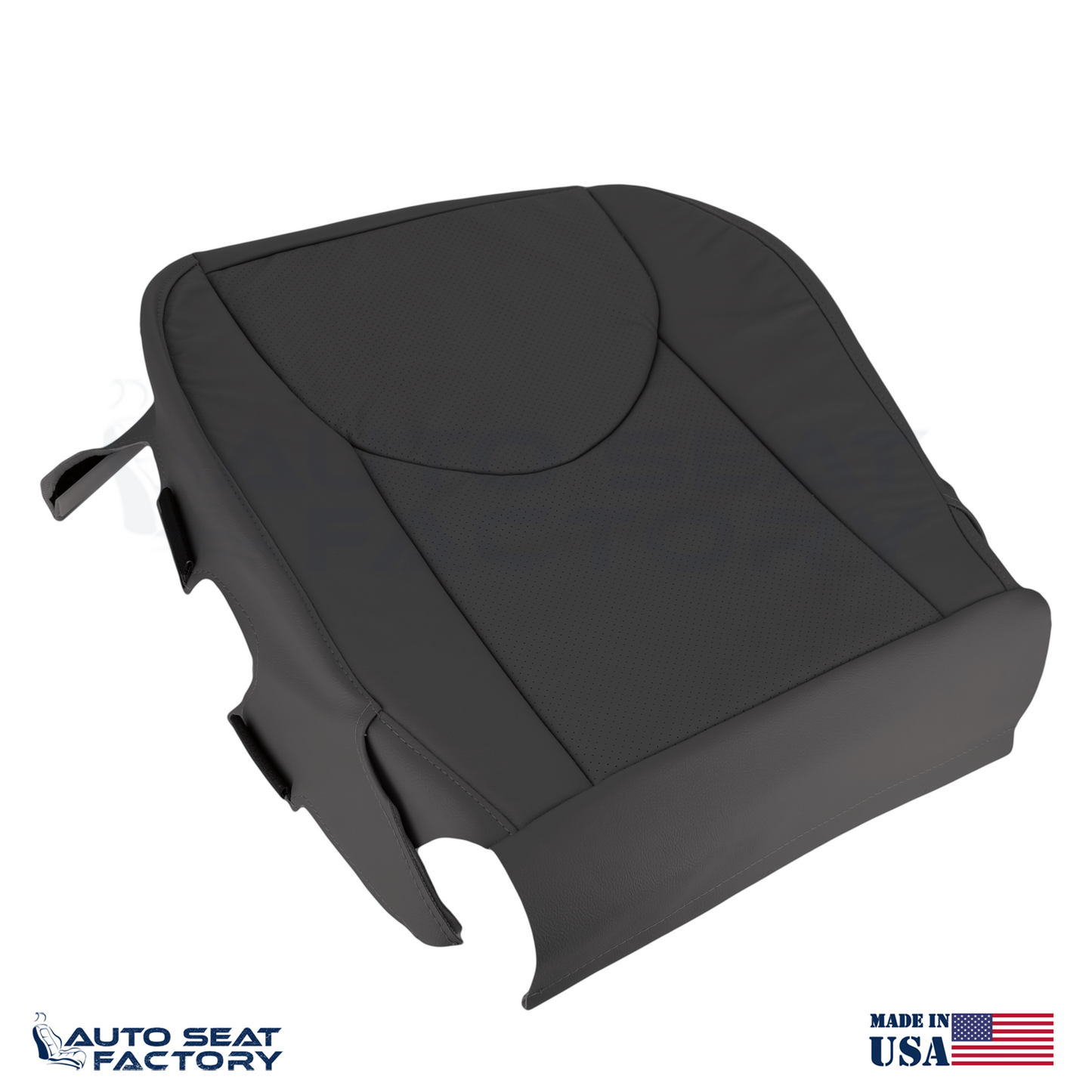 2006 - 2012 Fits Toyota RAV4 Perforated Driver Black Vinyl Seat Covers 2PCS - OEM-Style Replacement Seat Cover