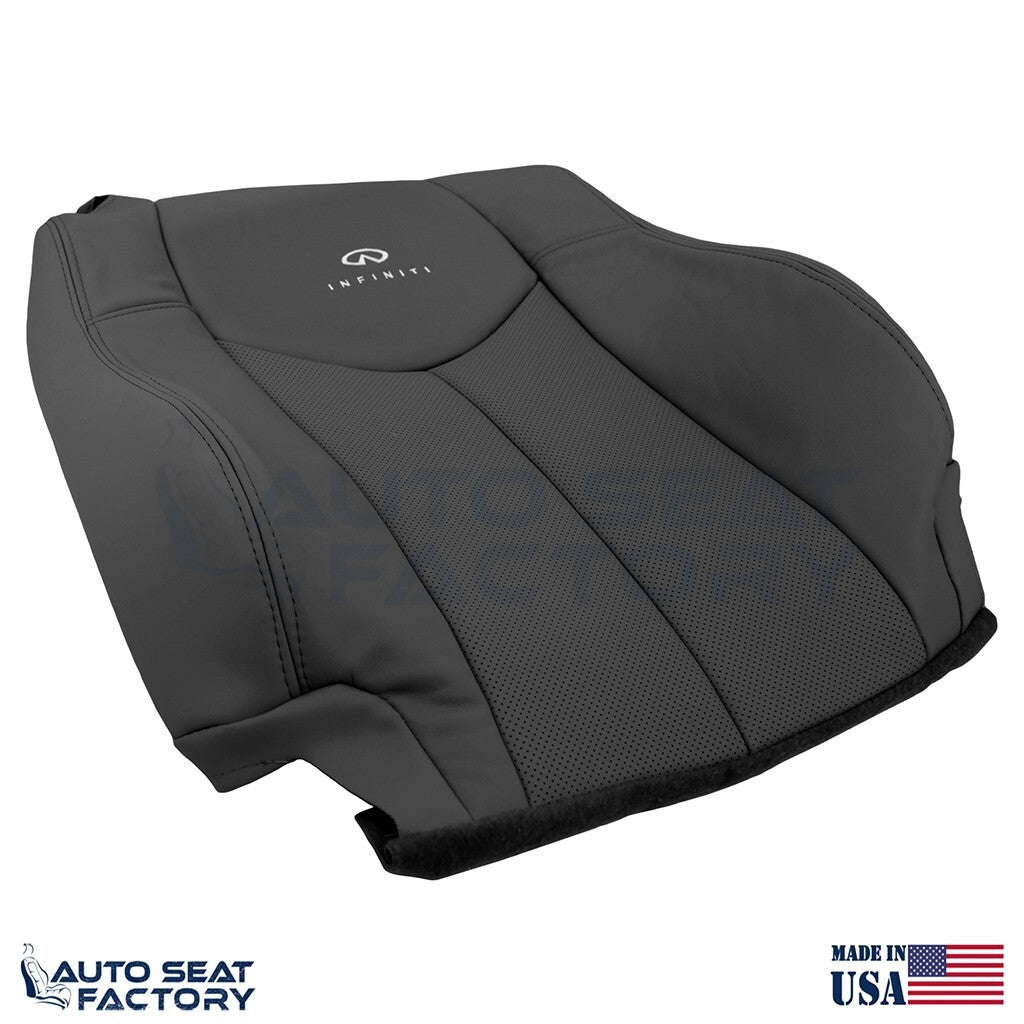 2009 - 2013 Fits Infiniti G37 Coupe Front Black Vinyl Seat Covers, Perf. 4PCS - OEM-Style Replacement Seat Cover