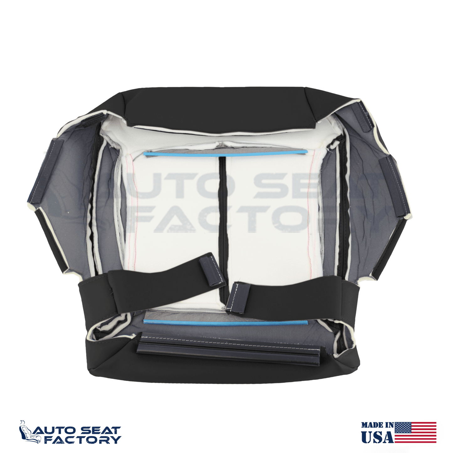 For 2010 - 2013 Buick LaCrosse Left & Right Bottom SOLID Blk Leather Seat Covers - OEM-Style Replacement Seat Cover