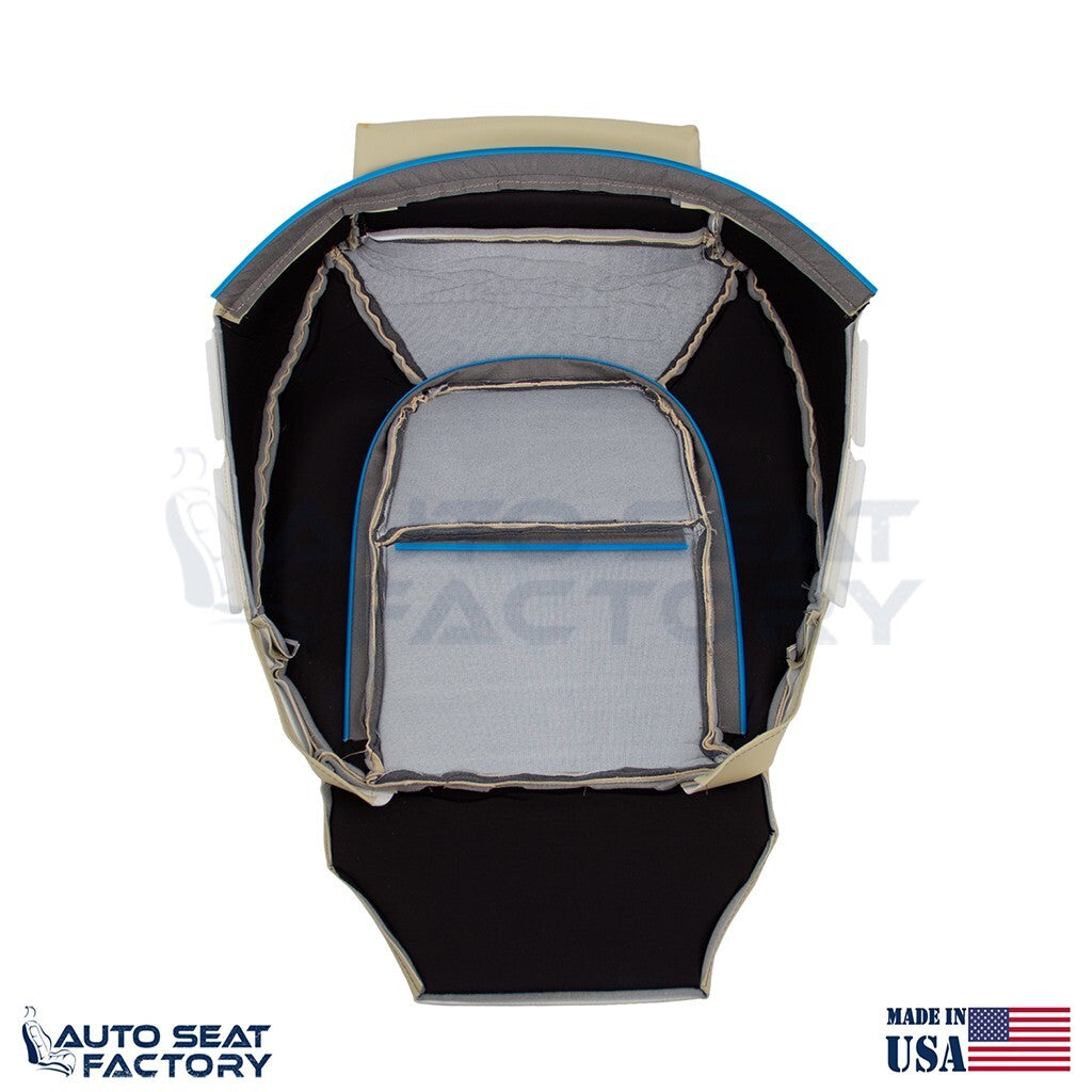 Fits 2007 - 2016 Volvo S80 LEFT & RIGHT Bottom Solid Beige Vinyl Seat Covers - OEM-Style Replacement Seat Cover