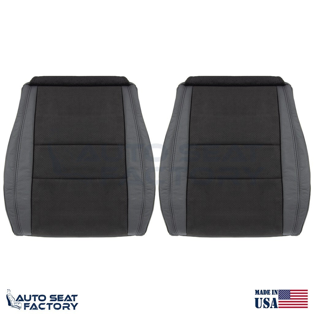 Fits 2011- 2018 Dodge Durango LEFT RIGHT Bottom Black Leather/ Suede Seat Covers - OEM-Style Replacement Seat Cover