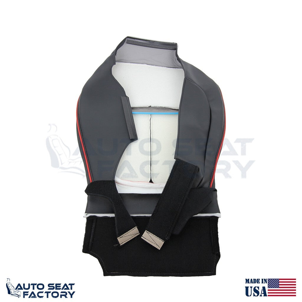 2011 - 2014 Ford F-150 PASSENGER Lower Perforated Black Seat Cover w/ Red Piping - OEM-Style Replacement Seat Cover