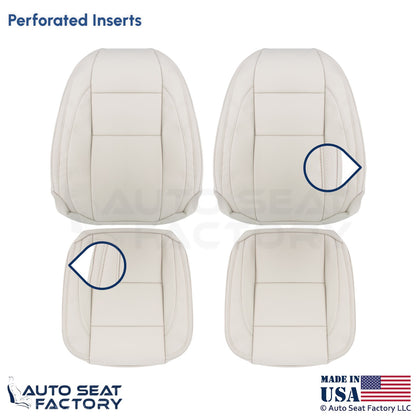 2008-2013 Fits Volvo C70 Leather Perf. Front Replacement Covers Calcite Cream - OEM-Style Replacement Seat Cover