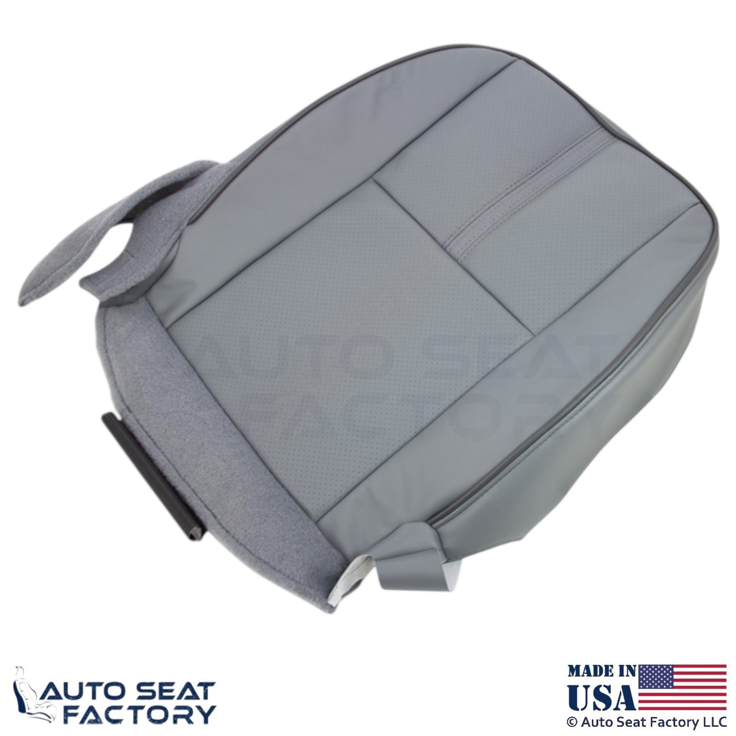 2010-2012 Fits Lincoln MKZ Genuine Leather Perf Passenger Bottom Covers Gray - OEM-Style Replacement Seat Cover