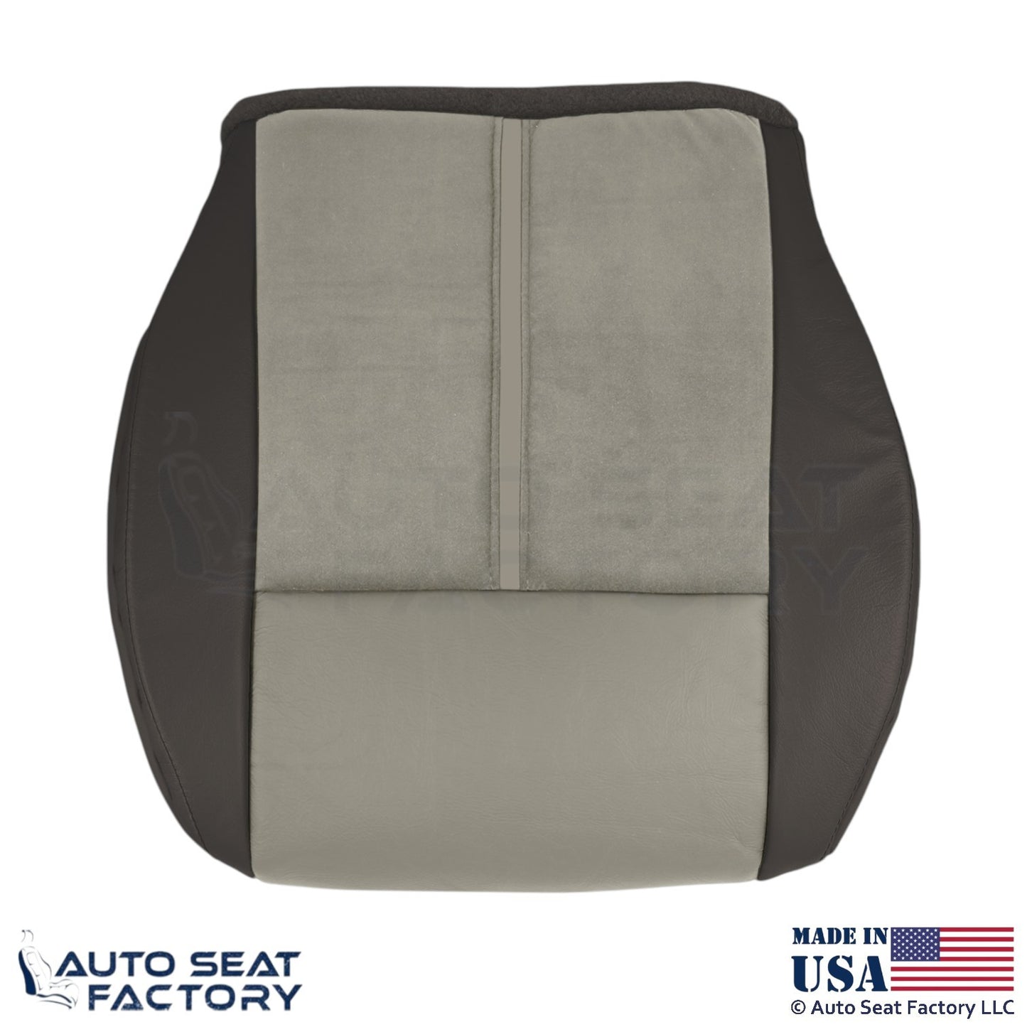 2006-2007 Fits Jeep Grand Cherokee Leather Suede Insert Bottom Seat Covers Gray - OEM-Style Replacement Seat Cover