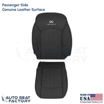 2008-2012 For Infiniti EX35 Genuine Leather Front Passenger Seat Covers Graphite - OEM-Style Replacement Seat Cover