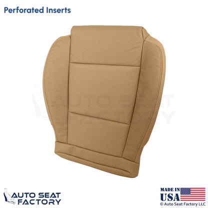 2013-2014 Fits Cadillac ATS Leatherette Perf Front Driver Bottom Cover Caramel - OEM-Style Replacement Seat Cover