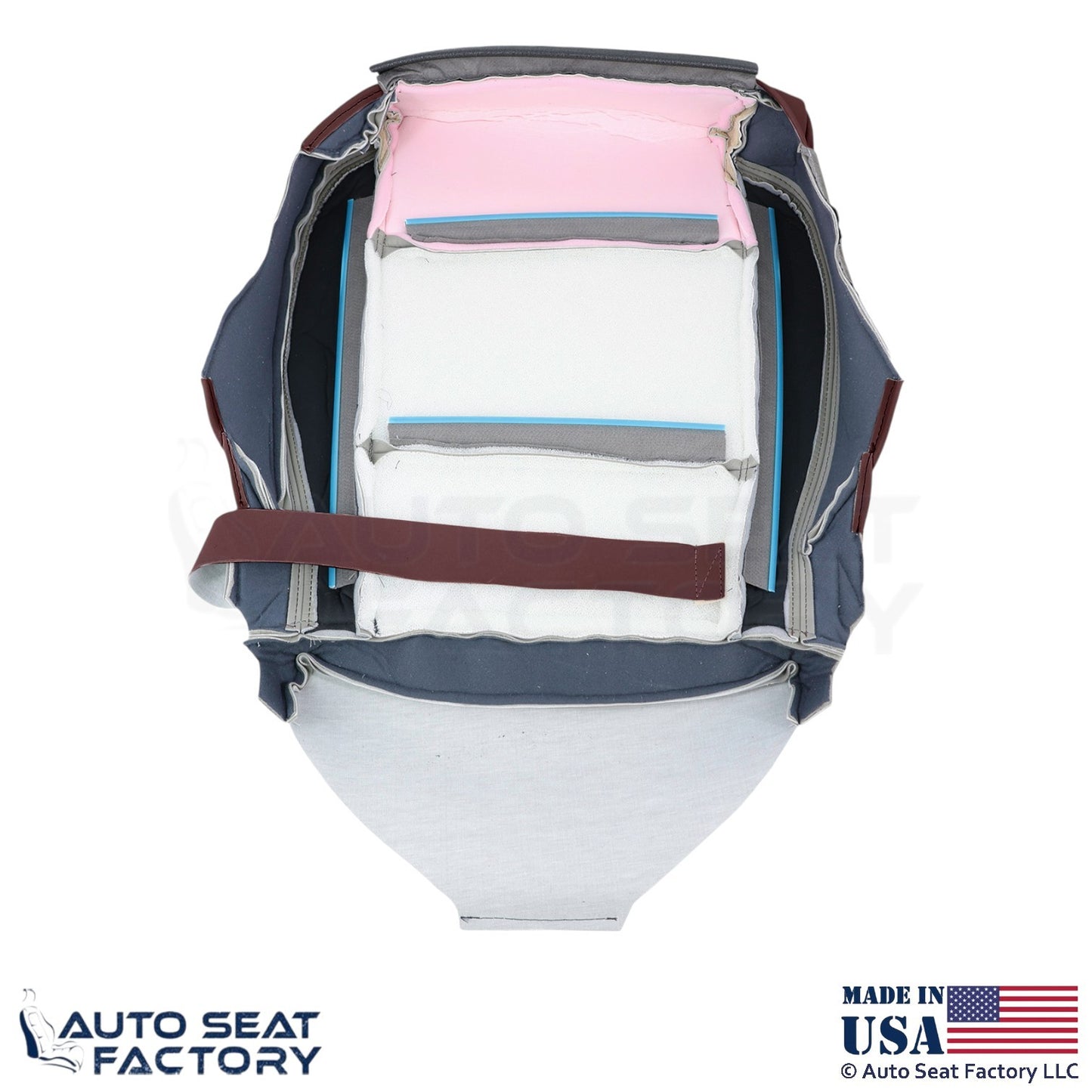 2013-2019 Fits Cadillac ATS Leatherette Front Driver Bottom Cover Morello Red - OEM-Style Replacement Seat Cover