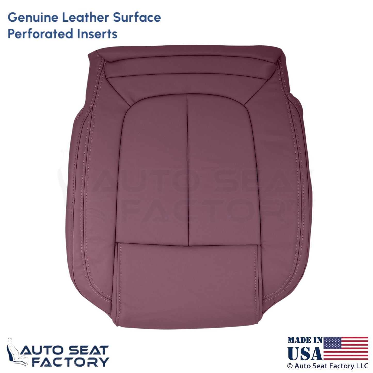 2014-2016 For Buick LaCrosse Genuine Leather Passenger Bottom Seat Cover Sangria - OEM-Style Replacement Seat Cover