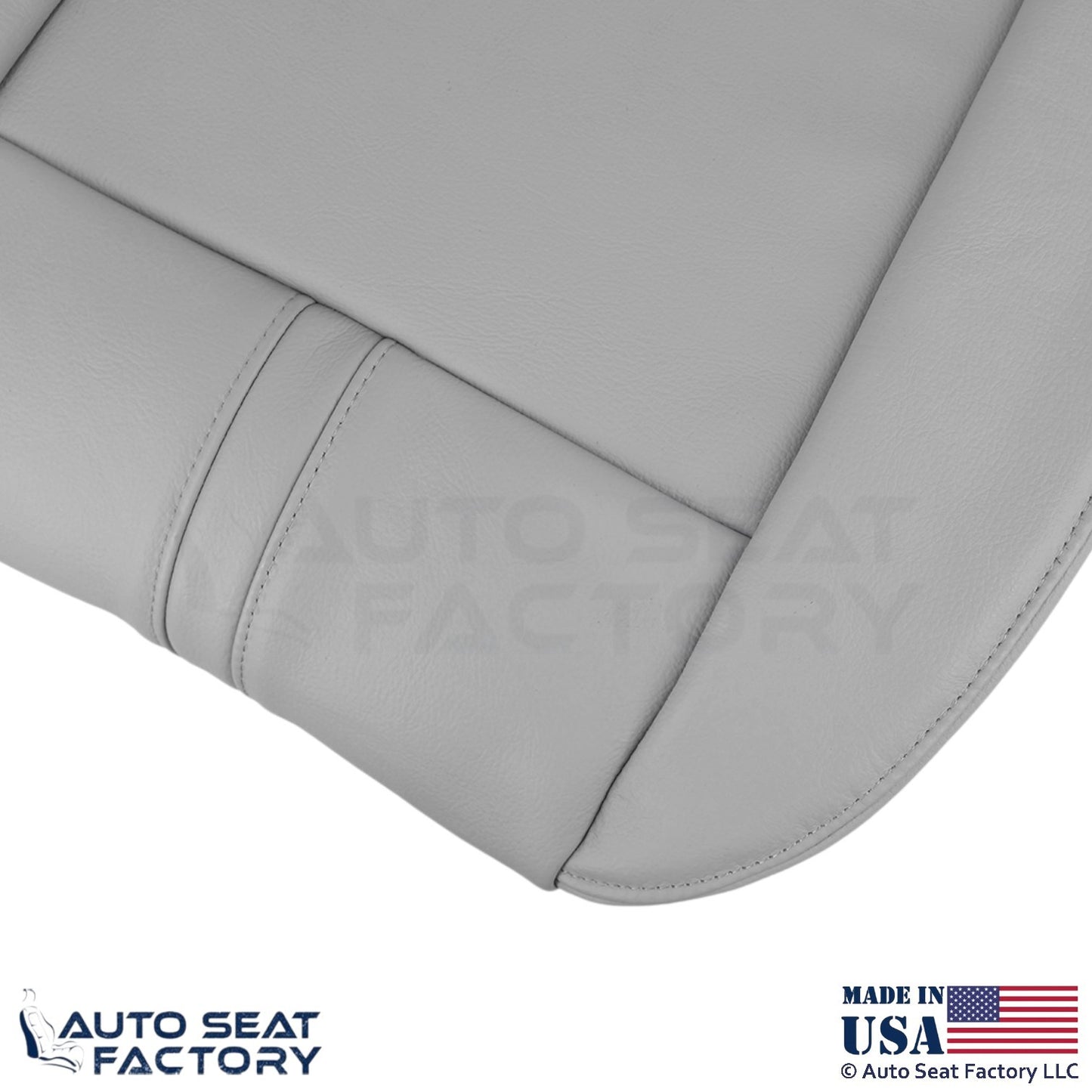 2003-2008 Fits BMW X3 Genuine Leather Front Passenger Bottom Seat Cover Gray - OEM-Style Replacement Seat Cover