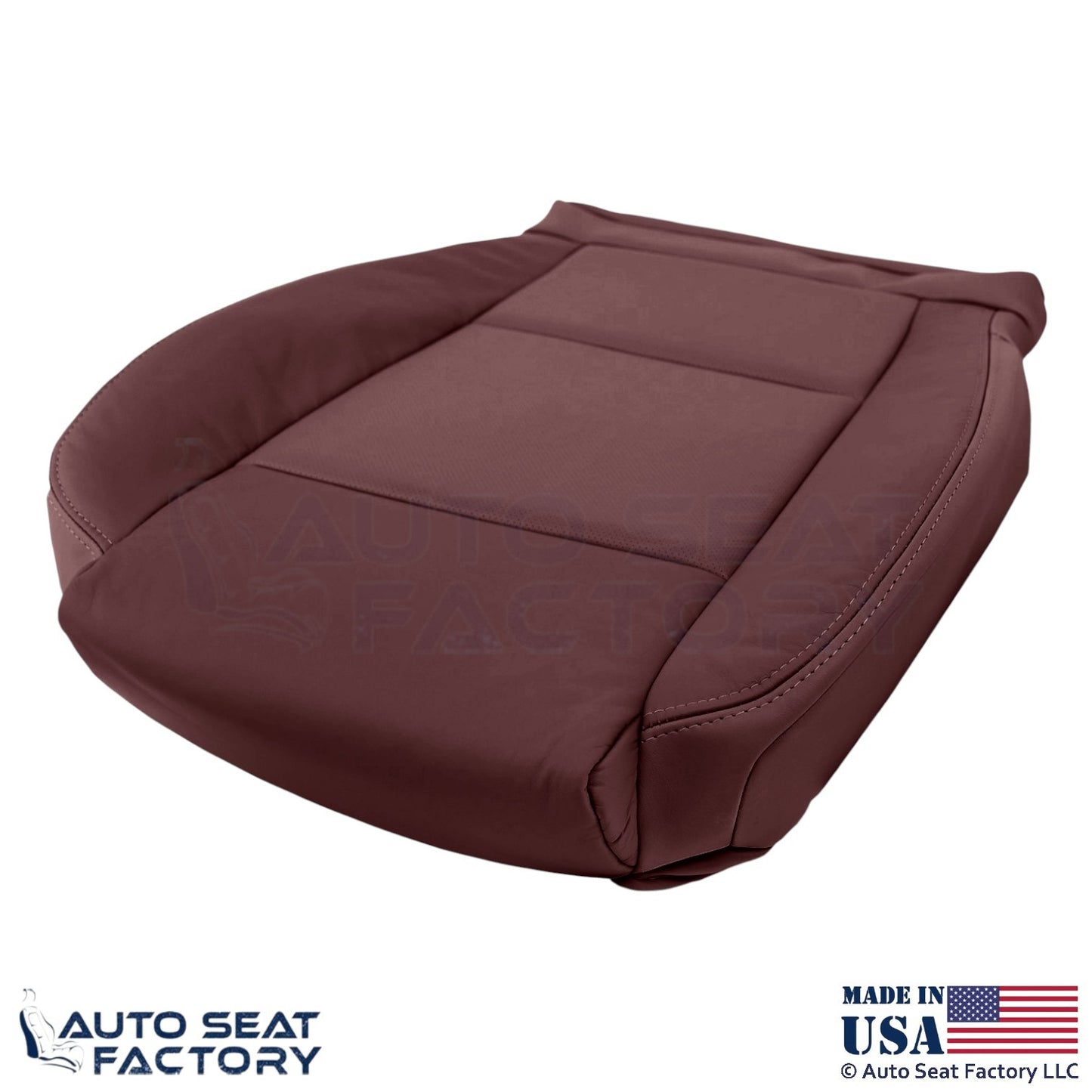 2013-2019 Fits Cadillac ATS Leather Perf Front Seat Covers Morello Red - OEM-Style Replacement Seat Cover