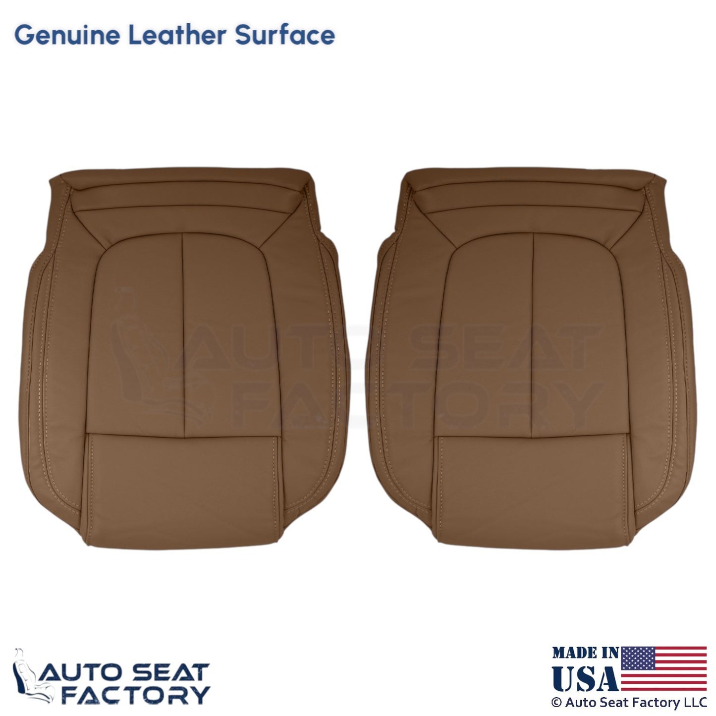 2014-2016 Fits Buick LaCrosse Genuine Leather Front Bottom Covers Choccachino - OEM-Style Replacement Seat Cover