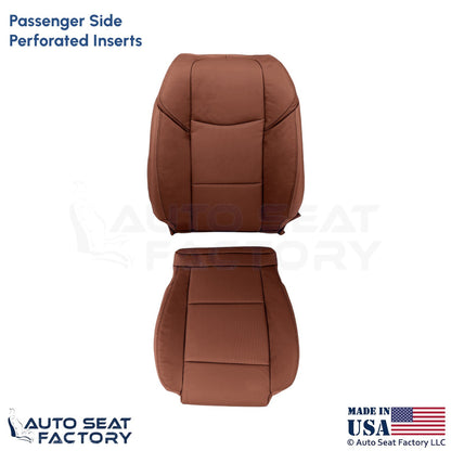 2015-2019 Fits Cadillac ATS Leather Perf Front Passenger Side Seat Covers Brown - OEM-Style Replacement Seat Cover
