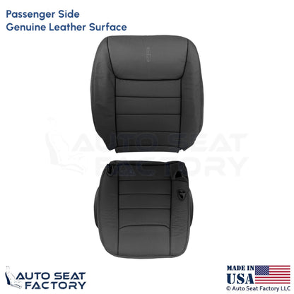 1999-2001 Fits Lincoln Town Car Genuine Leather Passenger Covers Deep Charcoal - OEM-Style Replacement Seat Cover