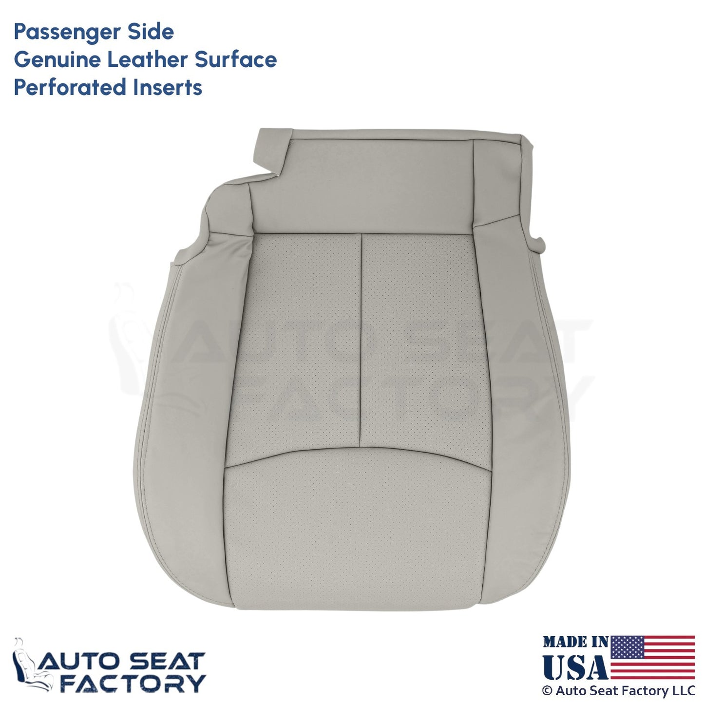 2011-2013 For Infiniti M37 M56 Genuine Leather Passenger Bottom Seat Cover Stone - OEM-Style Replacement Seat Cover