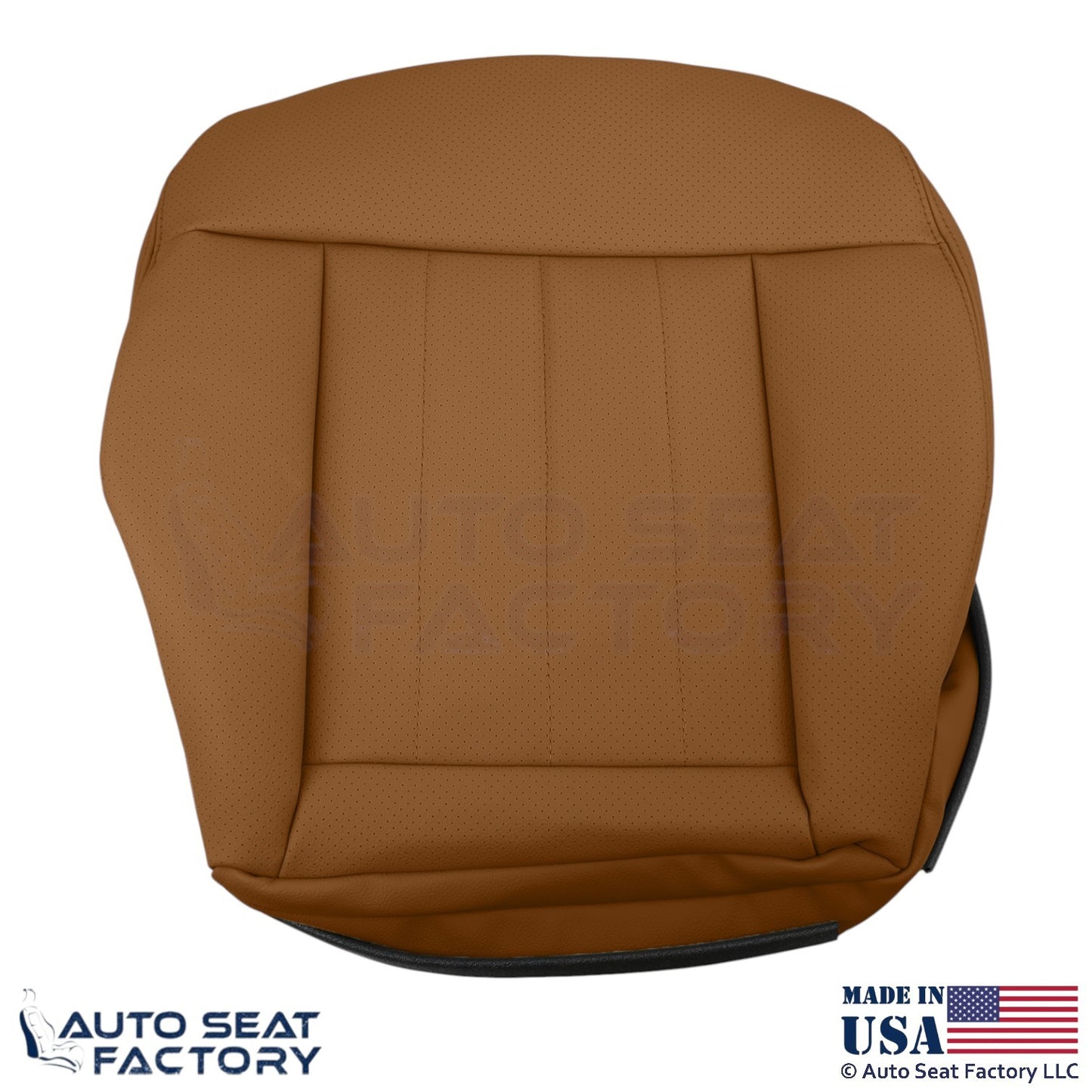 2010-2016 Fits Mercedes Benz E550 Genuine Leather Perf Driver Bottom Cover Beige - OEM-Style Replacement Seat Cover