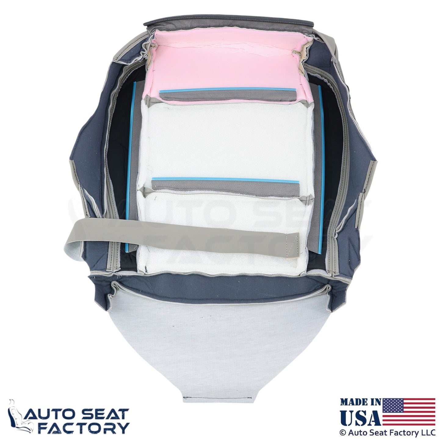 2013-2019 Fits Cadillac ATS Leatherette Front Bottom Seat Covers Light Platinum - OEM-Style Replacement Seat Cover