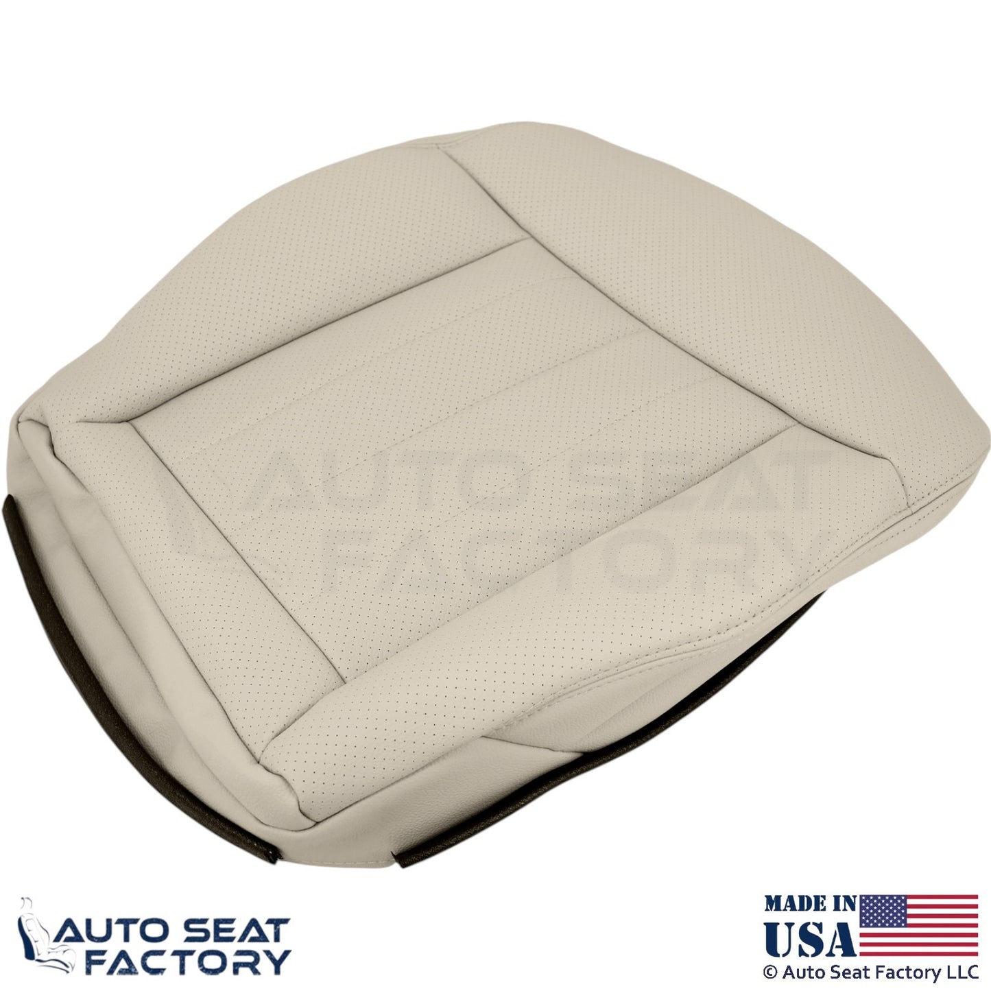 2010-2013 Fits Mercedes Benz E550 E350 Genuine Leather Perf Bottom Covers Almond - OEM-Style Replacement Seat Cover