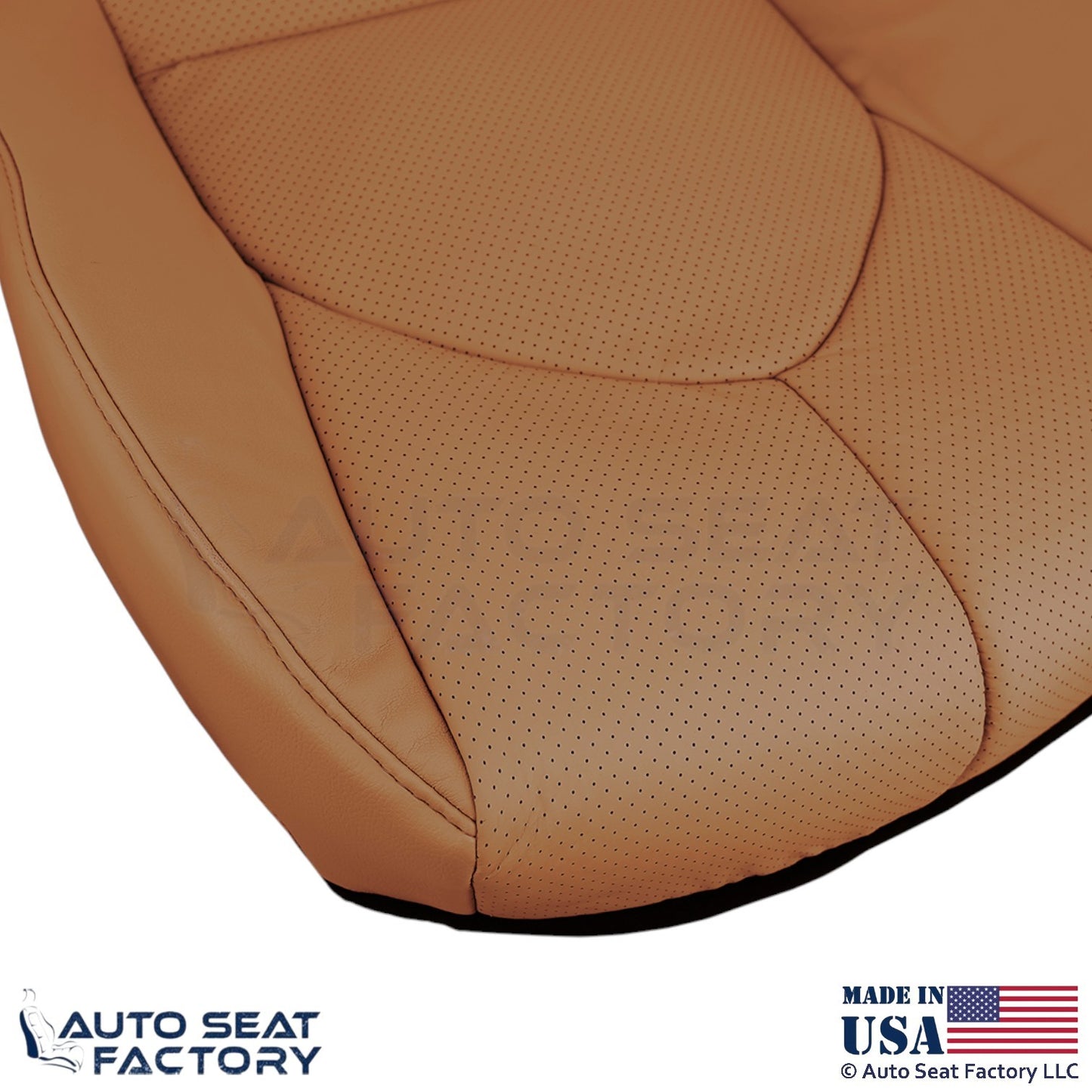 2020-2024 Fits Toyota Highlander Genuine Leather Passenger Bottom Cover Brown - OEM-Style Replacement Seat Cover