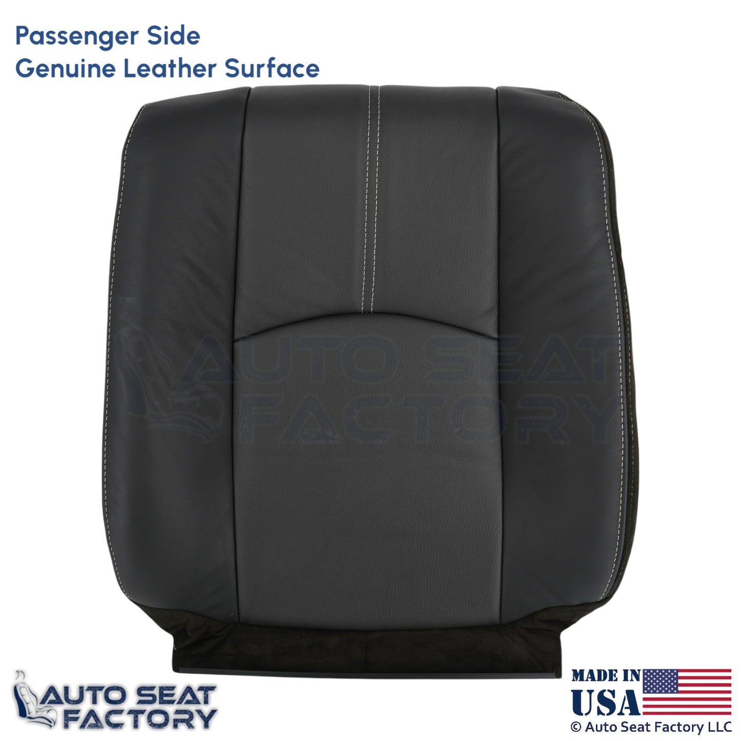 2008-2011 For Mazda Tribute Genuine Leather Passenger Top Seat Cover Black - OEM-Style Replacement Seat Cover