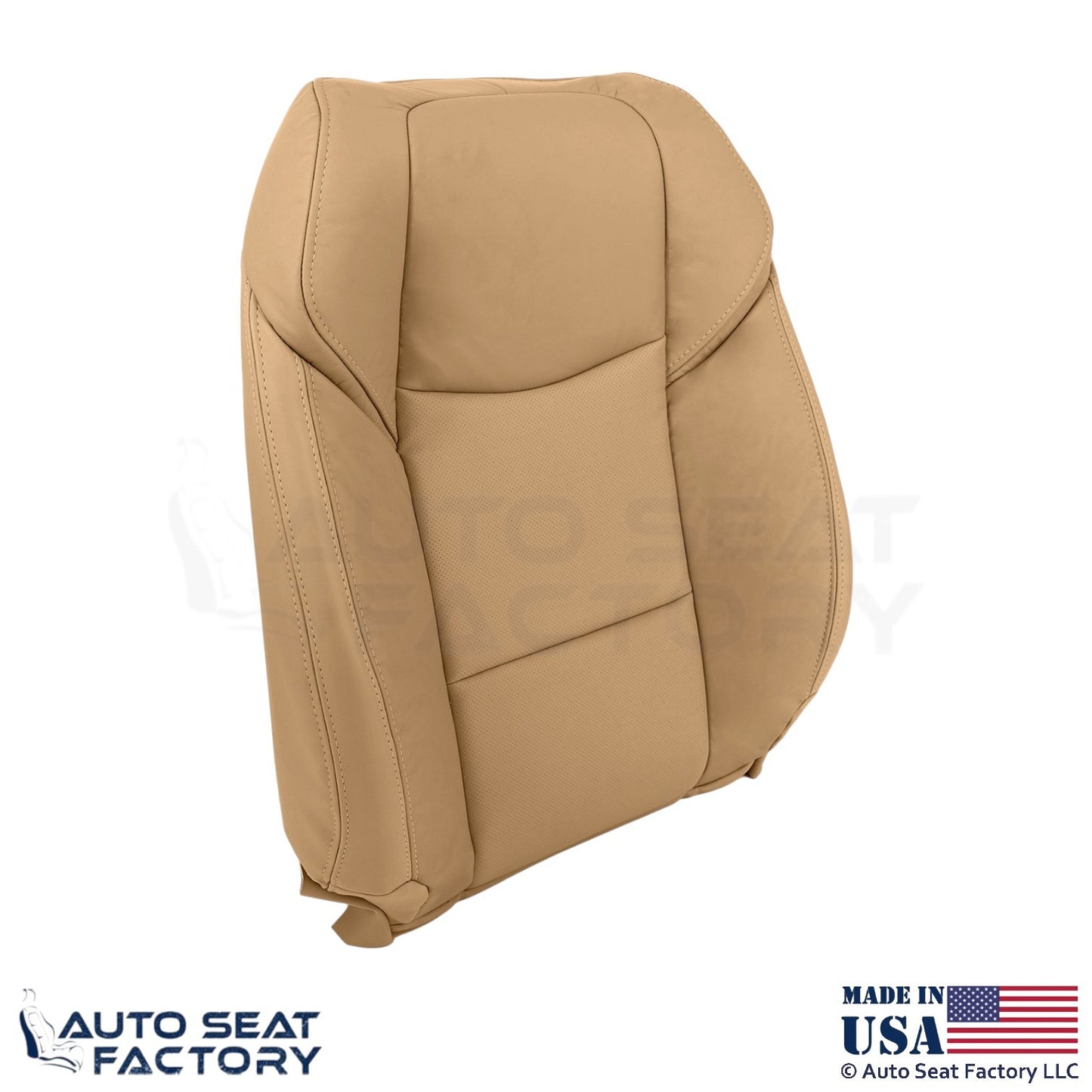 2013-2014 Fits Cadillac ATS Leather Perf Front Replacement Seat Covers Caramel - OEM-Style Replacement Seat Cover