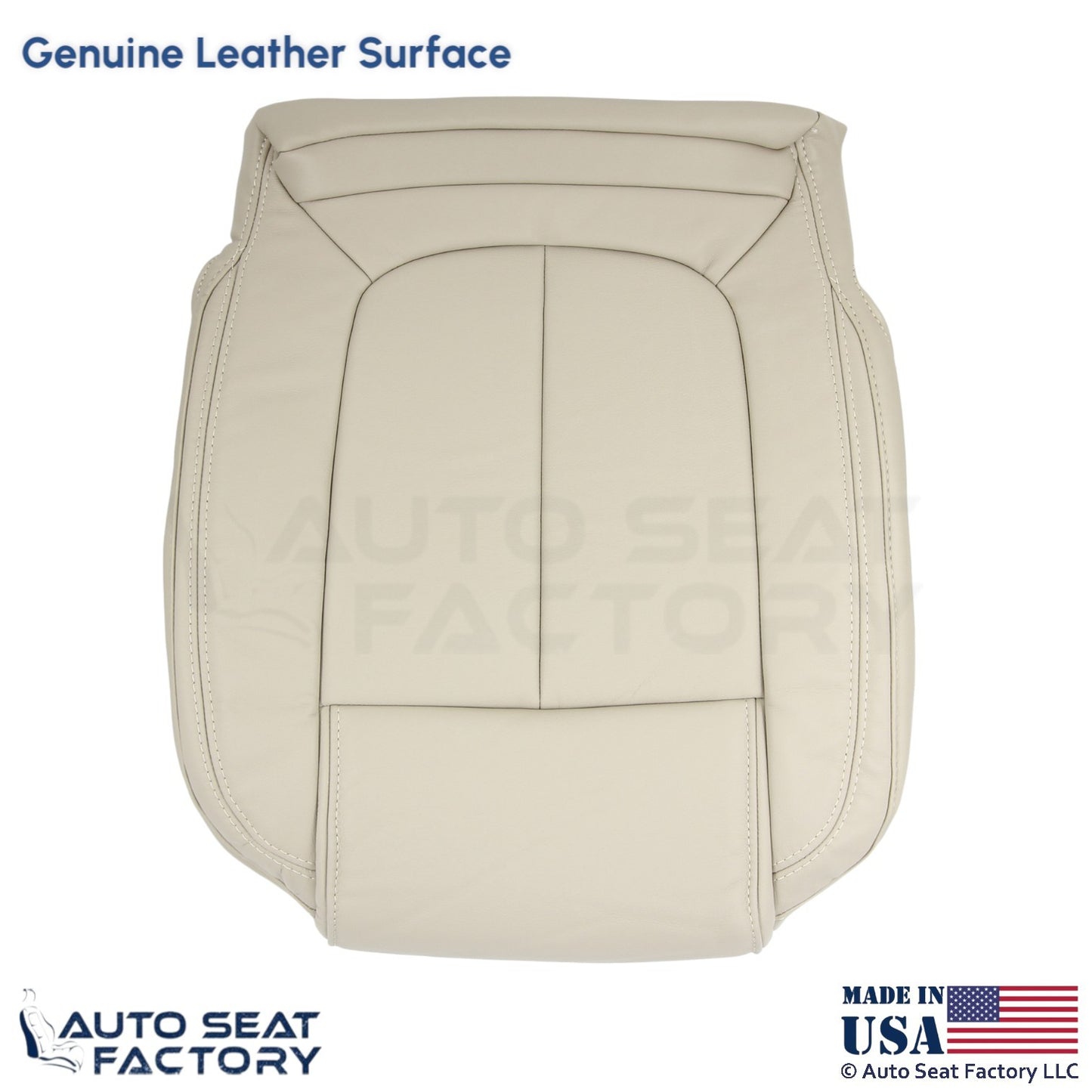 2014-2016 Fits Buick LaCrosse Genuine Leather Driver Bottom Cover Light Neutral - OEM-Style Replacement Seat Cover