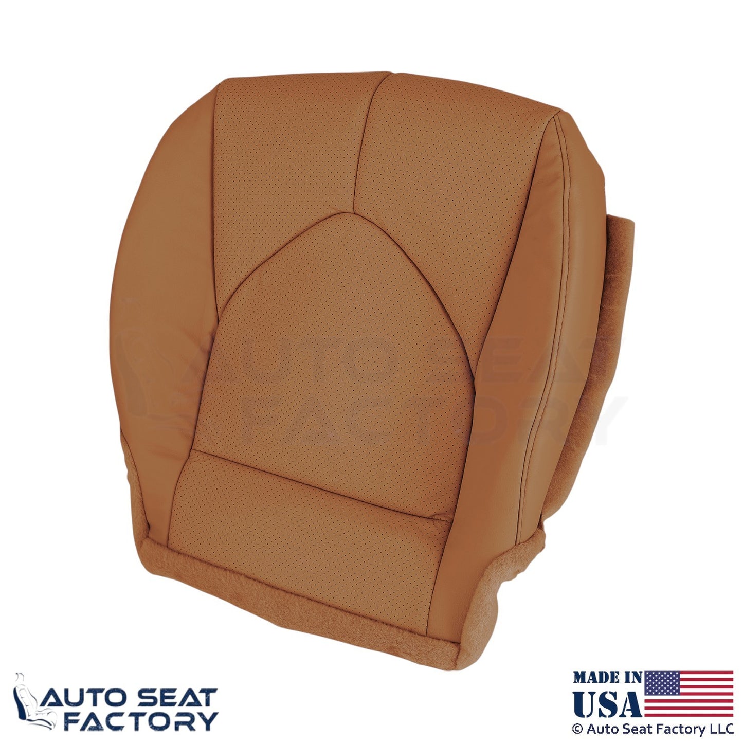 2020-2024 Fits Toyota Highlander Genuine Leather Driver Bottom Seat Cover Brown - OEM-Style Replacement Seat Cover