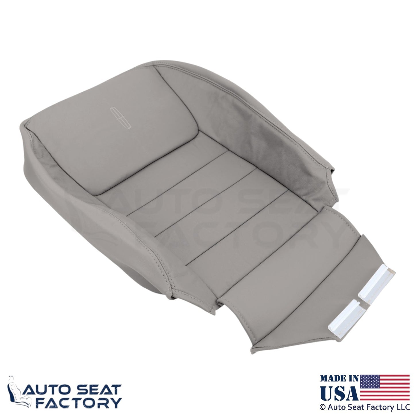 1999-2001 Fits Lincoln Town Car Genuine Leather Passenger Covers Light Graphite - OEM-Style Replacement Seat Cover