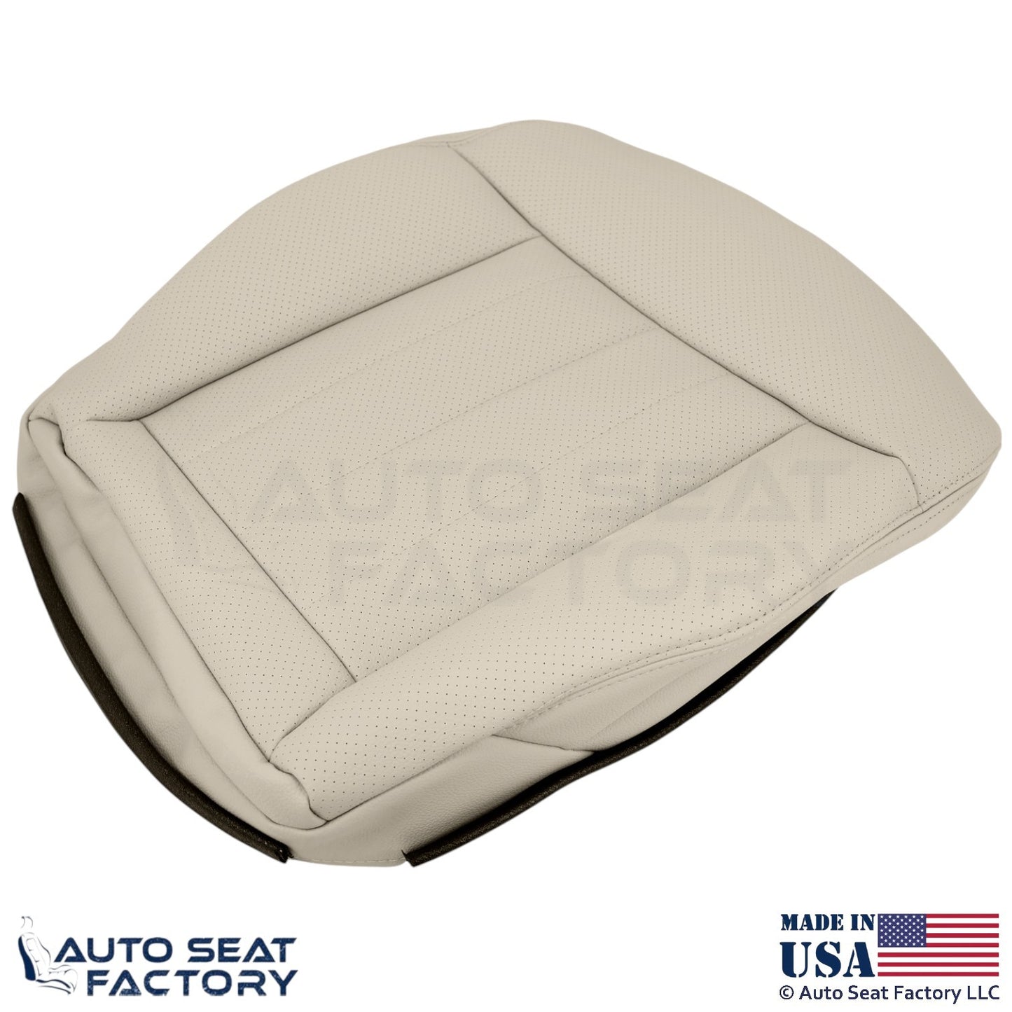 2014-2016 Fits Mercedes Benz E550 Leatherette Perf Bottom Seat Covers Silk Beige - OEM-Style Replacement Seat Cover