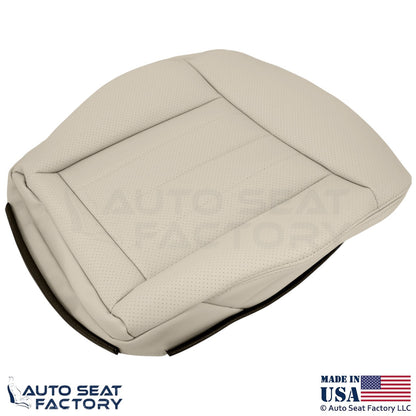 2014-2016 Fits Mercedes Benz E550 Leatherette Perf Bottom Seat Covers Silk Beige - OEM-Style Replacement Seat Cover