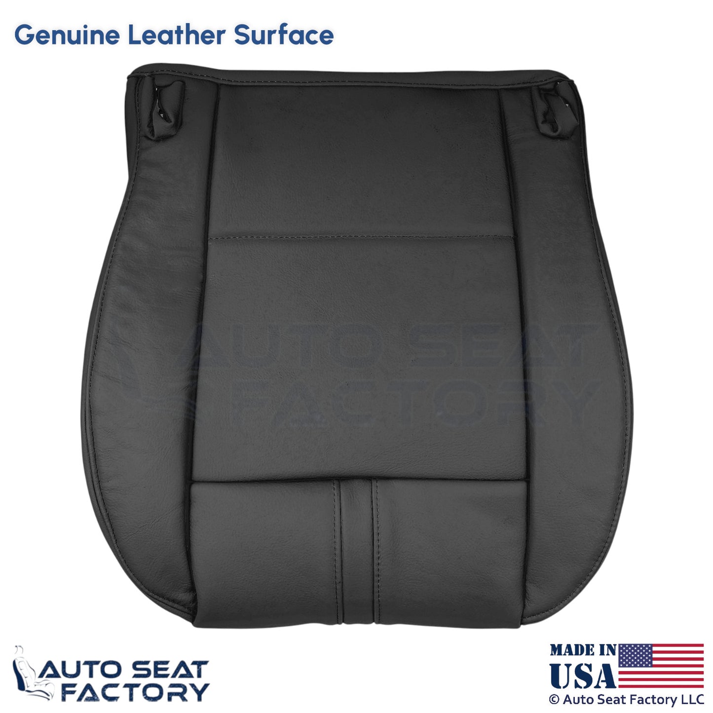 2003-2010 Fits BMW X3 Genuine Leather Front Driver Bottom Seat Cover Black - OEM-Style Replacement Seat Cover