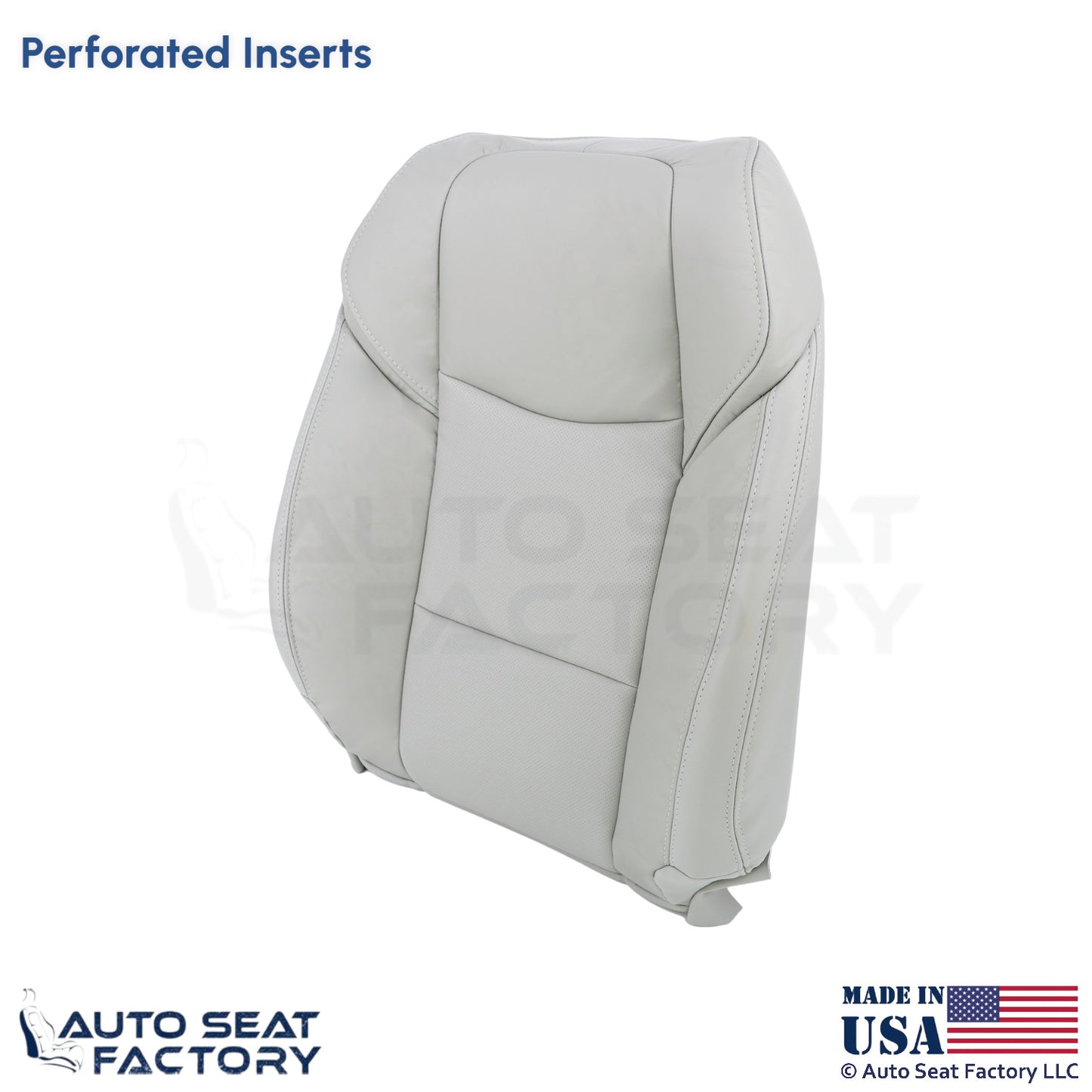 2015-2019 Fits Cadillac ATS Leatherette Front Driver Top Cover Light Neutral - OEM-Style Replacement Seat Cover