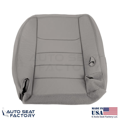 99-01 For Lincoln Town Car Genuine Leather Passenger Bottom Cover Lt. Graphite - OEM-Style Replacement Seat Cover